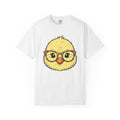 Chick Face Shirt Easter Animal Gift Women Cartoon Tee Girl T-Shirt Easter Fan Chick Graphic Hand Drawn Floral Glasses Tshirt