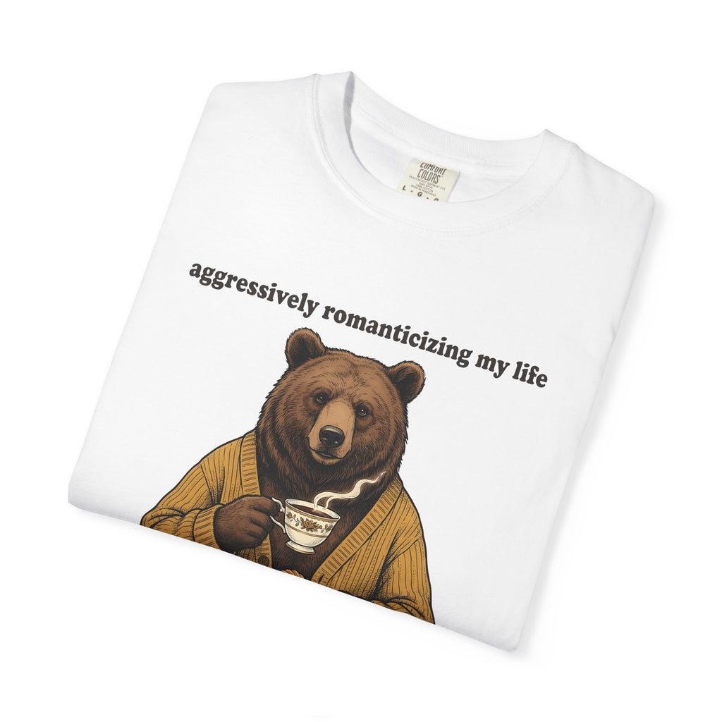 Bear Drink Shirt Funny Creatures Gift Women Classic Tee Bear T-Shirt Humor Fan Vintage Tshirt Animal Graphic Cartoon Cakes Tshirt