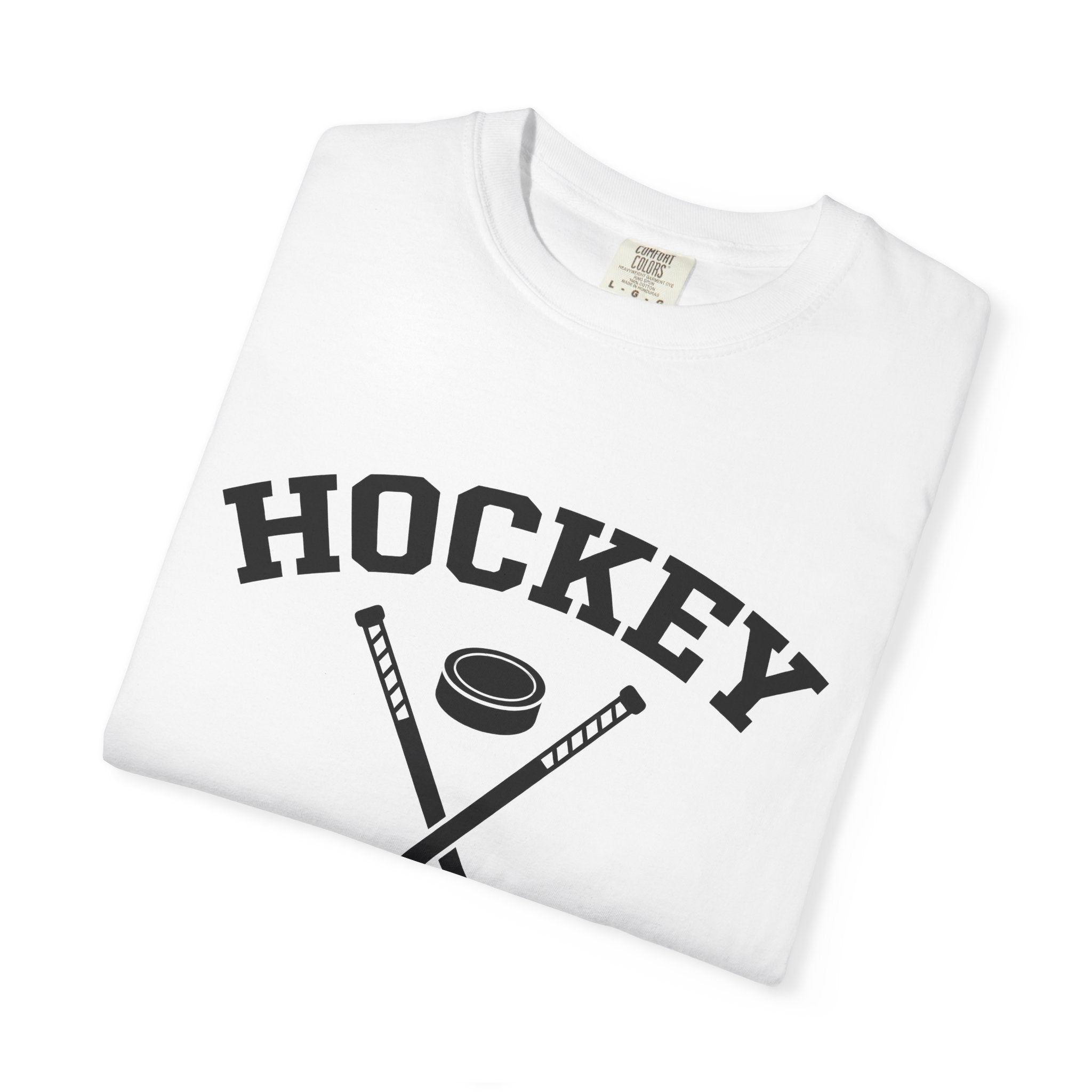 Hockey Sticks Puck Shirt Hockey Sport Gift Women Thick Tee Hockey Gear T-Shirt Hockey Fan Bold Tshirt Athletic Graphic Classic Contest