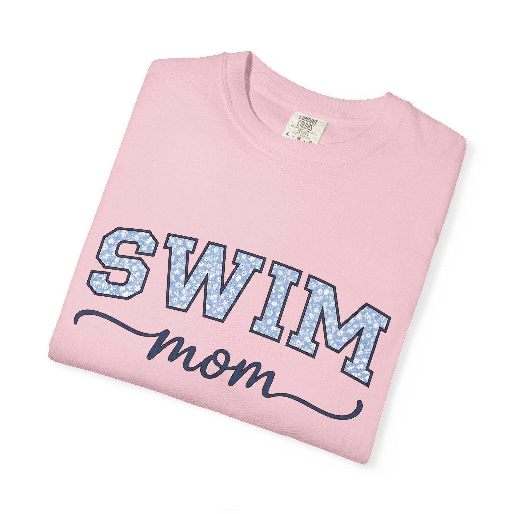 Swim Squad Shirt Sports Parent Gift Women Collegiate Tee Swim Team T-Shirt Athlete Fan Varsity Tshirt Mom Graphic Vintage Flower Design