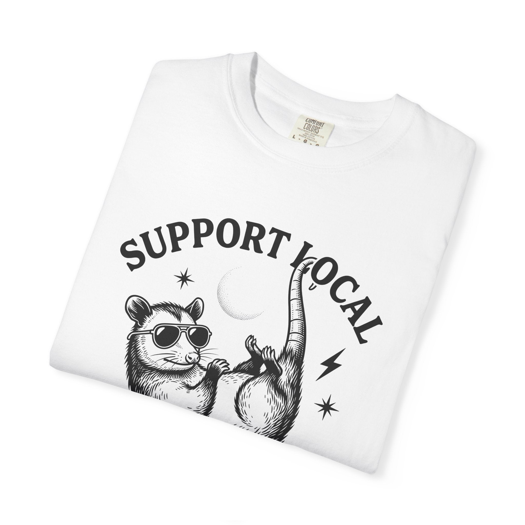 Possum Drawing Shirt Possum Joke Gift Women Rustic Tee Opossum T-Shirt Possum Fan Country Tshirt Pun Graphic Outline Eyewear Tshirt