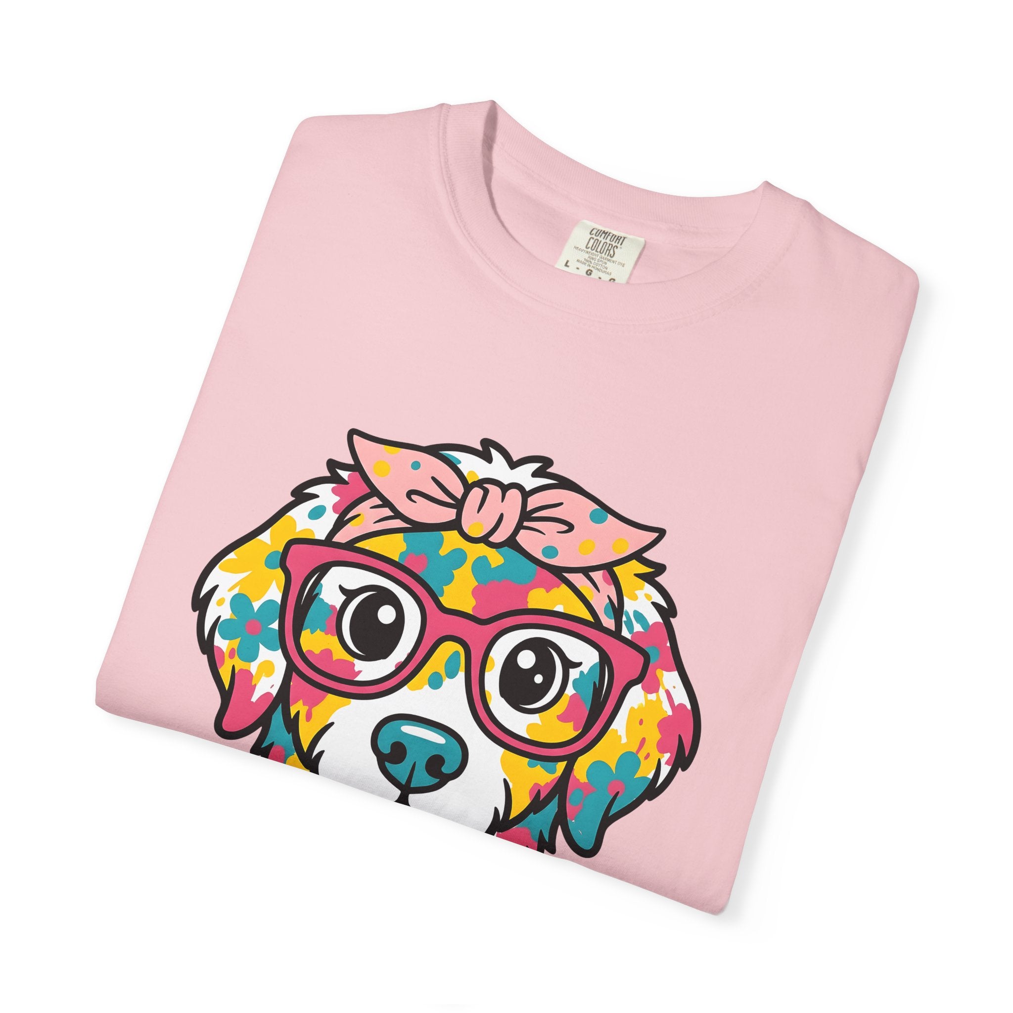 Dog Head Shirt Easter Animal Gift Women Comic Tee Puppy T-Shirt Easter Fan Cartoon Tshirt Creature Graphic Vibrant Spectacles Tshirt