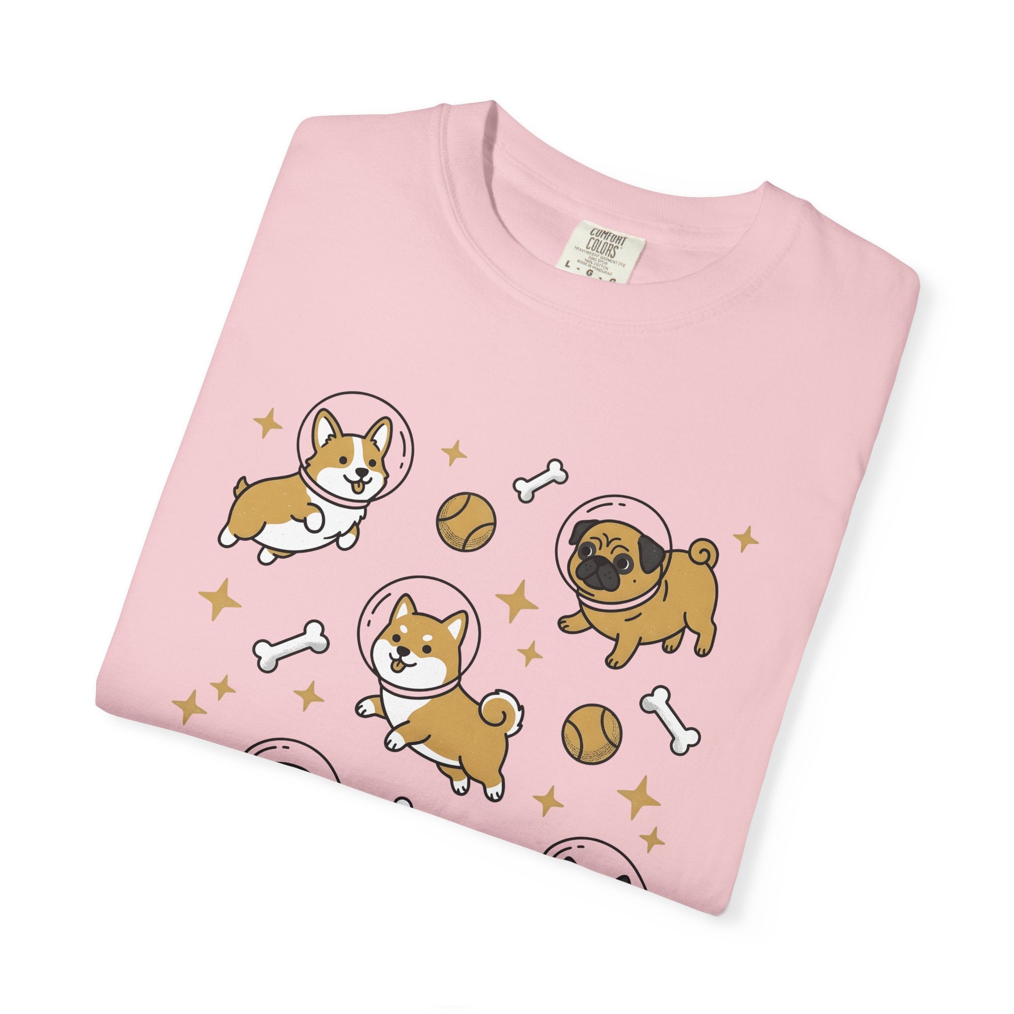 Astronaut Dogs Shirt Dog Space Gift Women Kawaii Tee Space Dog T-Shirt Dog Fan Canine Tshirt Galaxy Graphic Cartoon Tennis Ball Tshirt