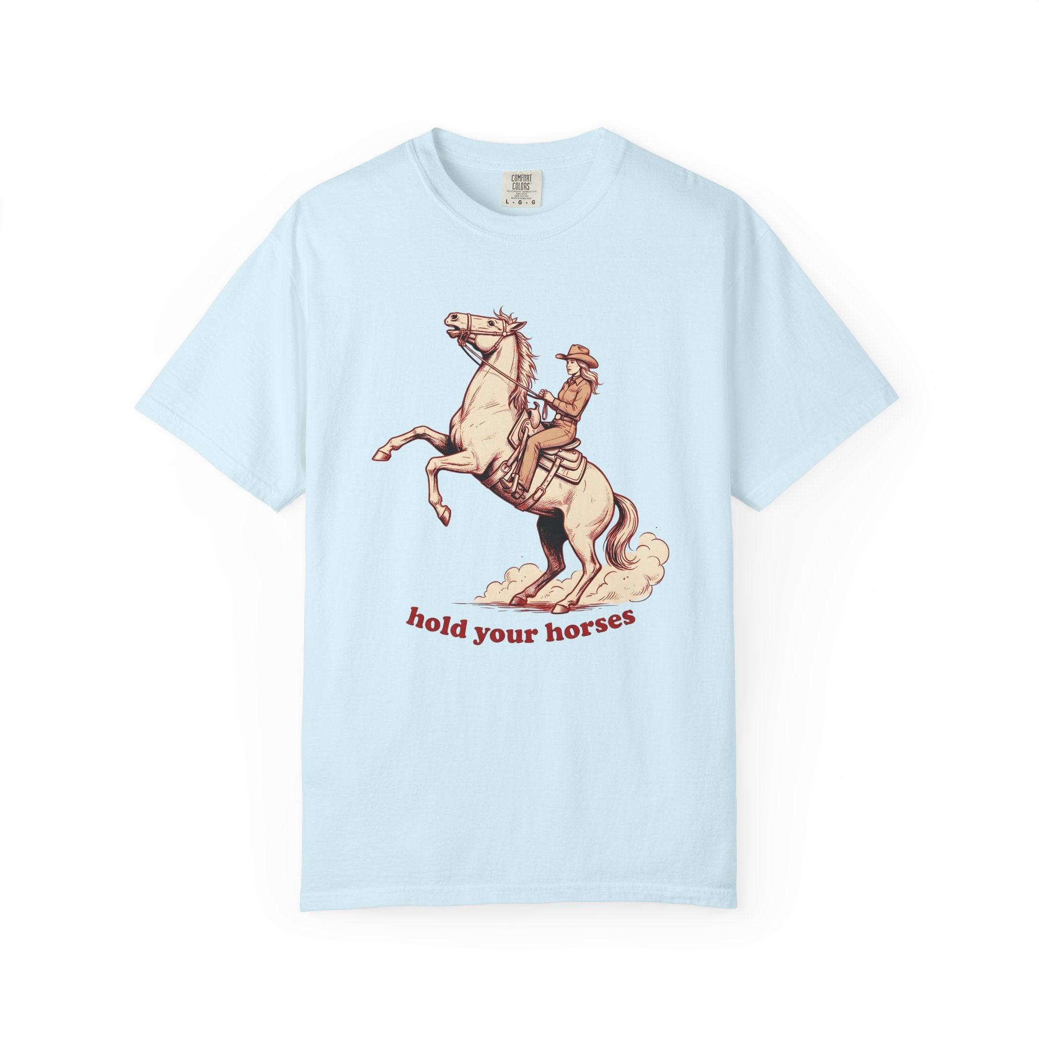 Cowgirl Horse Shirt Cowgirl Rodeo Gift Women Hand Drawn Tee Horseback T-Shirt Cowgirl Fan Illustrated Tshirt Rodeo Graphic Cartoon Dust