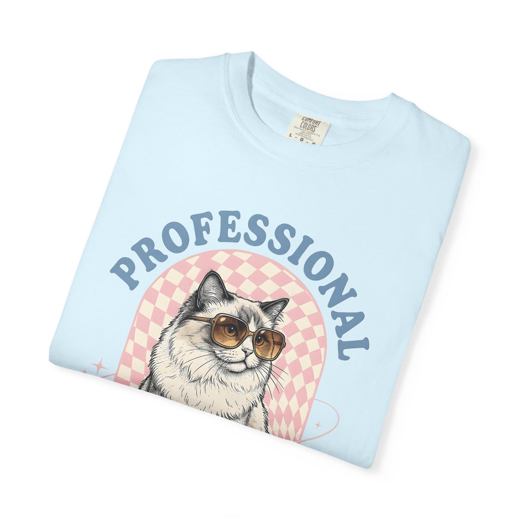 Cat Sunglasses Shirt Cat Humor Gift Women Vintage Tee Kitty T-Shirt Feline Fan Cool Tshirt Funny Graphic Hand Drawn Checkerboard Tshirt
