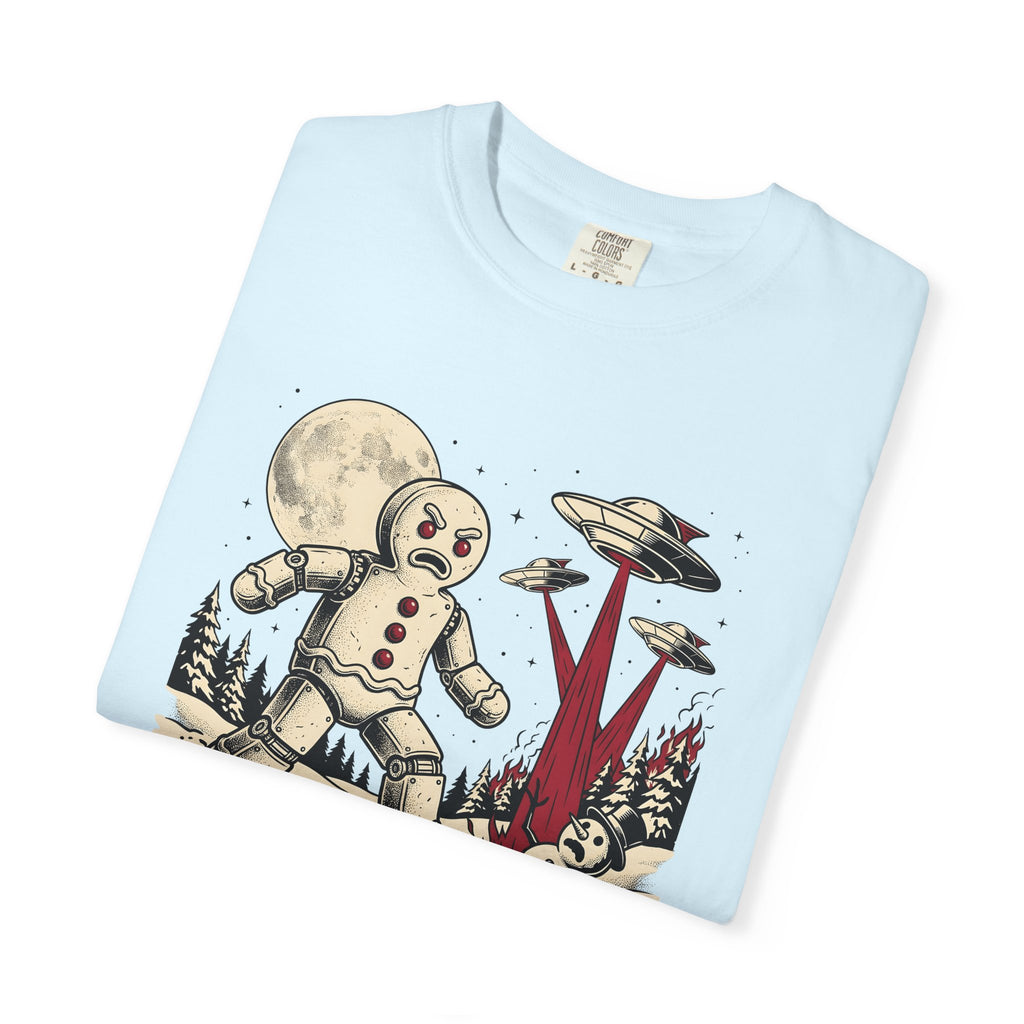 Huge Gingerbread Cookie Shirt Christmas Science Fiction Gift Women Traditional Tattoo Tee Gingerbread T-Shirt Xmas Fan Tattooed Tshirt Sci