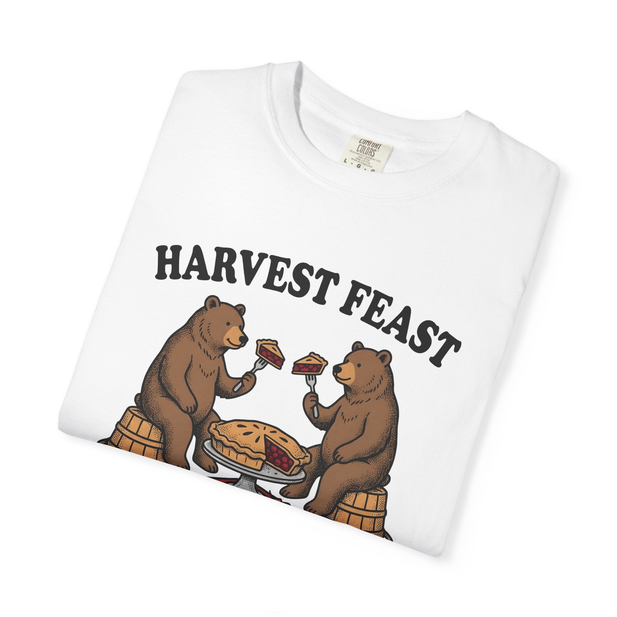 Bear Pie Shirt Harvest Thanksgiving Gift Women Vintage Tee Pie T-Shirt Autumn Fan Retro Tshirt Turkey Graphic Hand Drawn Autumn Leaves