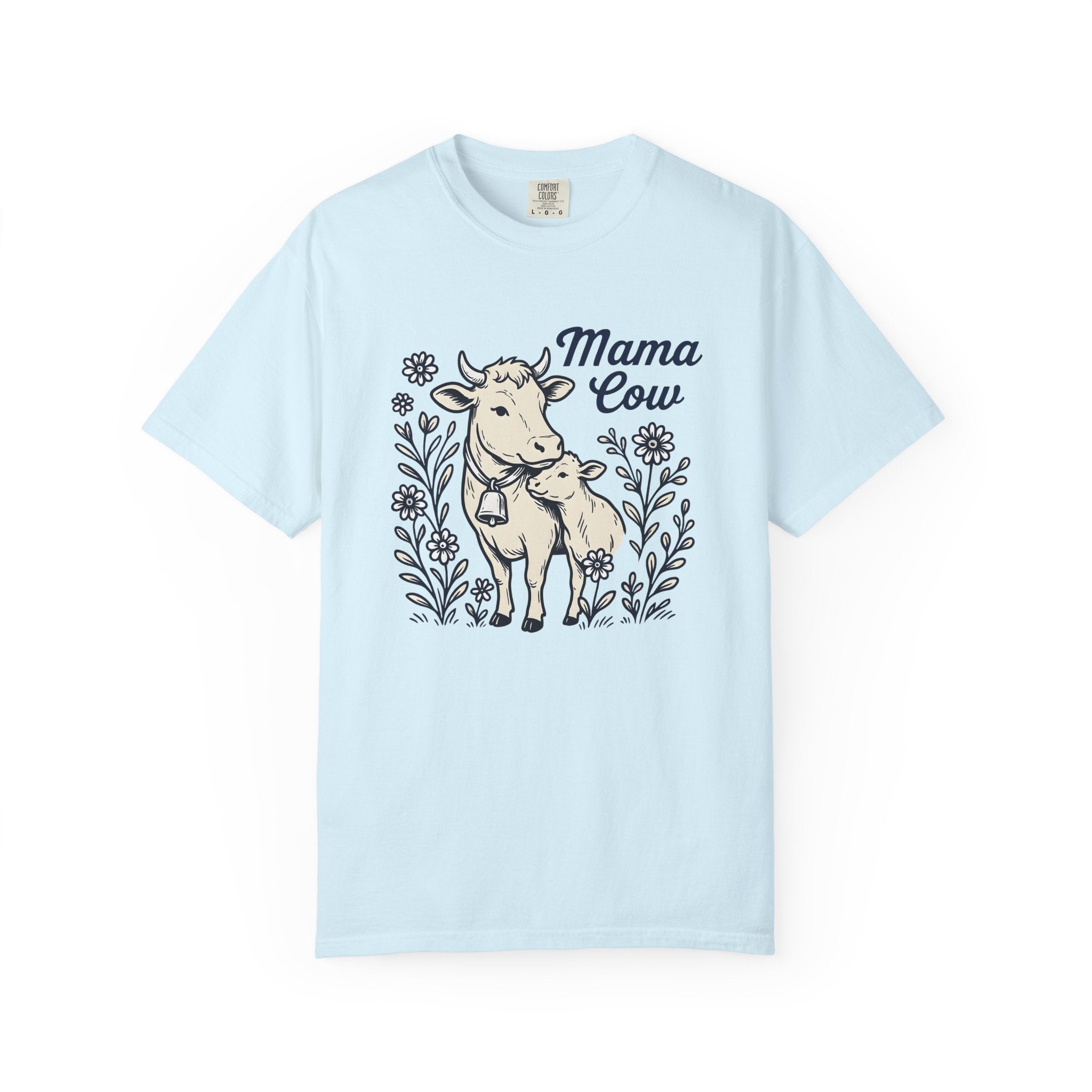 Cow Baby Calf Shirt Cottagecore Barn Gift Women Sketch Tee Calf T-Shirt Homesteader Fan Drawing Graphic Retro Meadow Flowers Tshirt