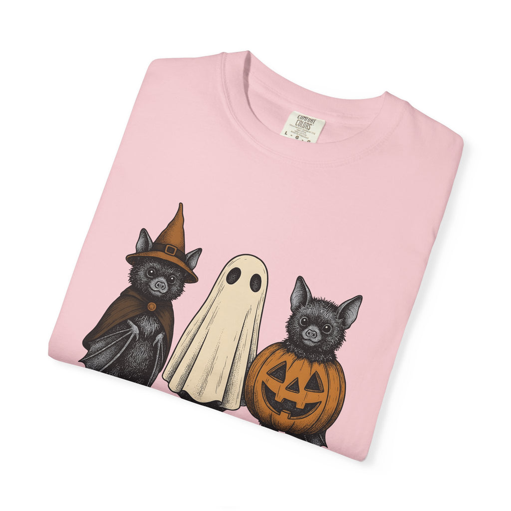 Bat Outfit Shirt Halloween Wildlife Gift Women Retro Tee Costume T-Shirt Halloween Fan Pumpkin Tshirt Wildlife Graphic Sketch Jack-O-Lantern