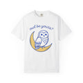 Owl Night Shirt Animals Love Gift Women Adorable Tee Owl T-Shirt Creature Fan Owl Art Tshirt Romance Graphic Simple Half Moon Tshirt