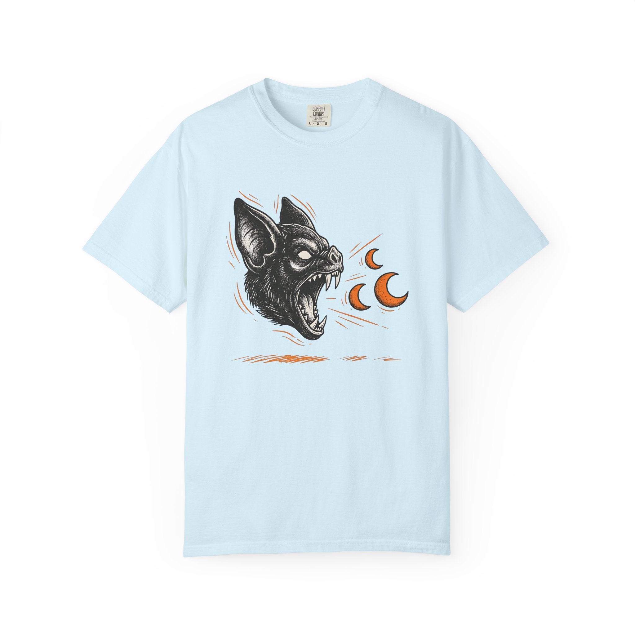 Bat Head Shirt Halloween Gothic Gift Women Tattoo Tee Bat T-Shirt Horror Fan Batwing Tshirt Dark Graphic Vintage Crescent Moon Tshirt