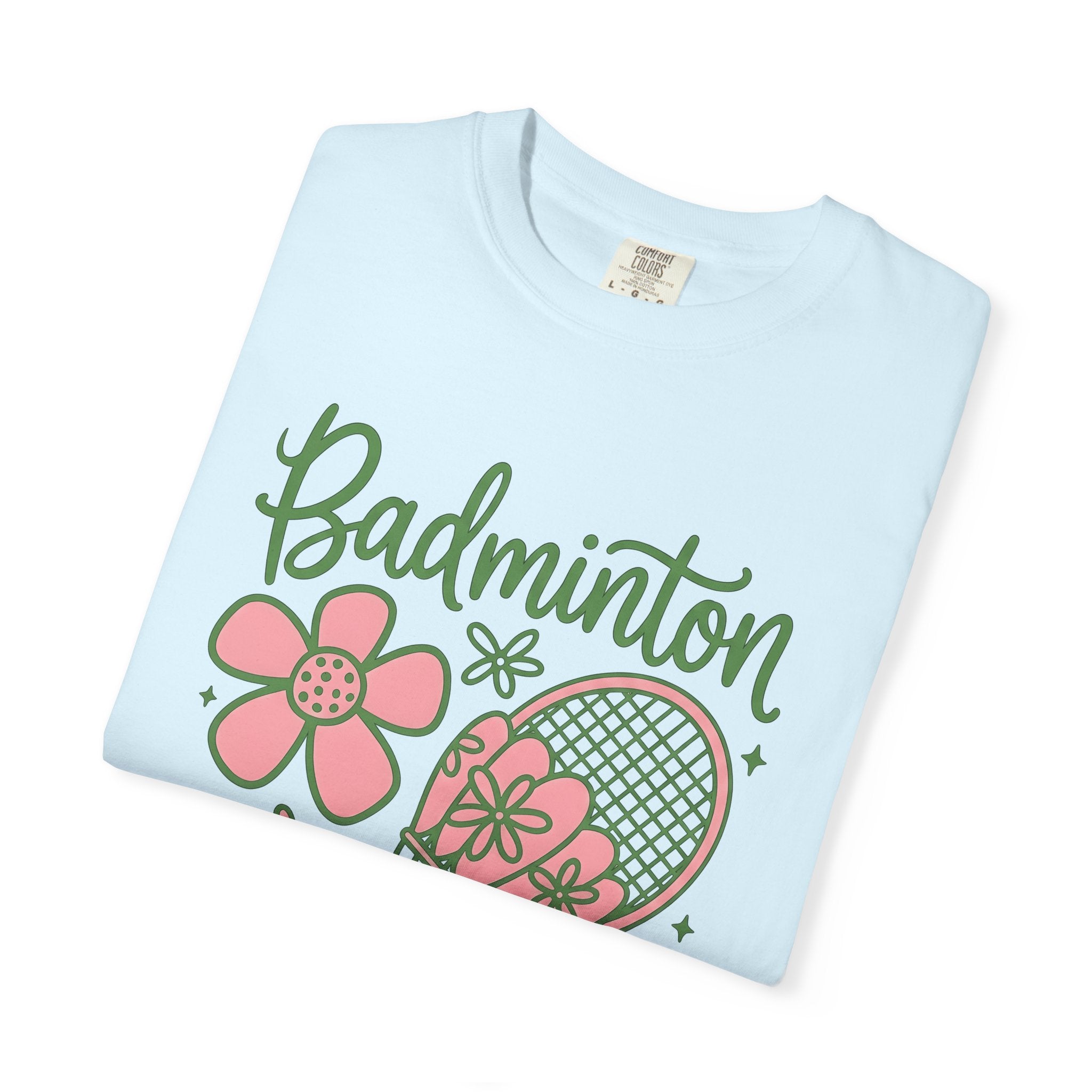 Badminton Racket Shirt Badminton Floral Gift Women Playful Tee Racket T-Shirt Badminton Enthusiast Fun Tshirt Botanical Graphic Retro Flower