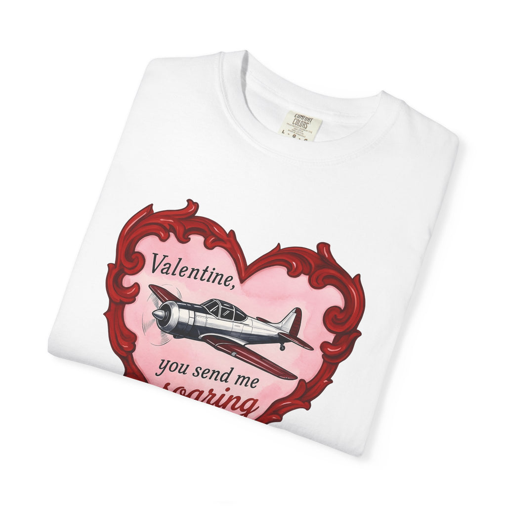 Airplane Love Shirt St Valentines Day Airplane Gift Women Retro Tee Aeroplane T-Shirt Valentine Fan Vintage Tshirt Aircraft Graphic Sketch