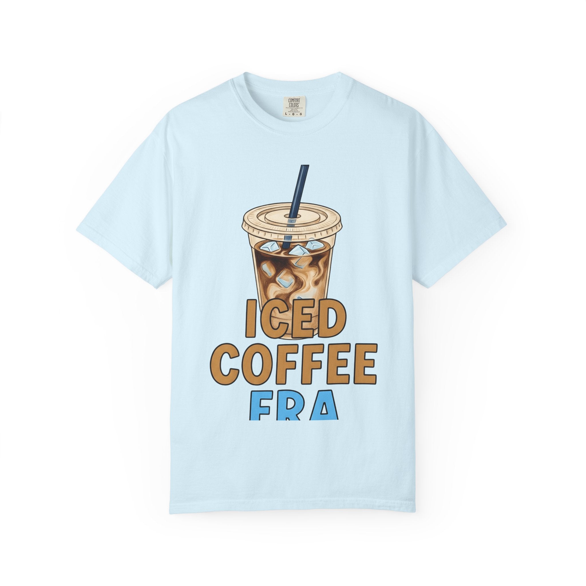 Cold Coffee Cup Shirt Coffee Gourmet Gift Women Comic Tee Coffee Mug T-Shirt Coffee Fan Cartoon Tshirt Gourmet Design Vintage Frozen Cubes