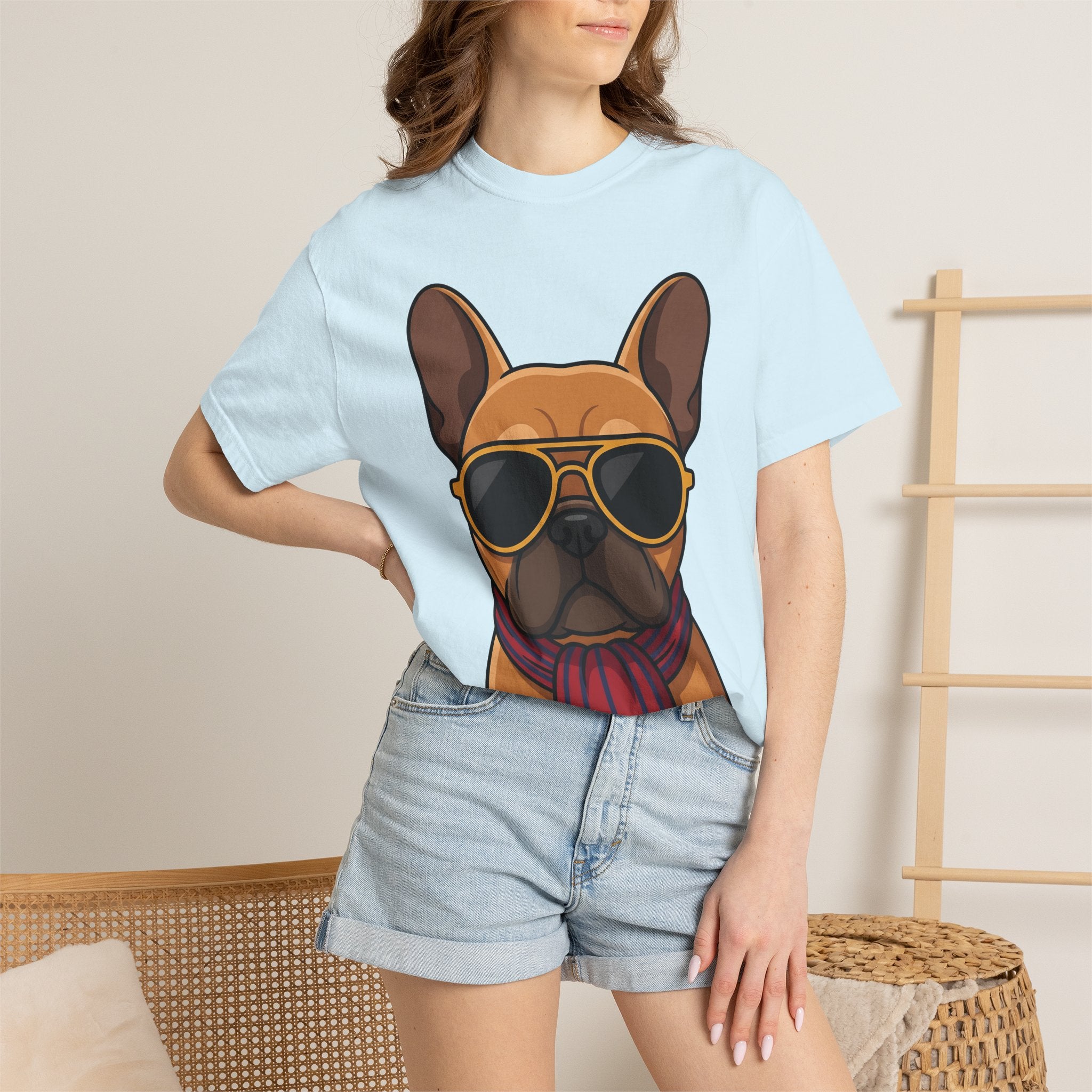 French Bulldog Shirt Animals Puppy Gift Women Comic Tee Bulldog T-Shirt Pet Fan Cartoon Tshirt Puppy Graphic Minimalist Shades Tshirt