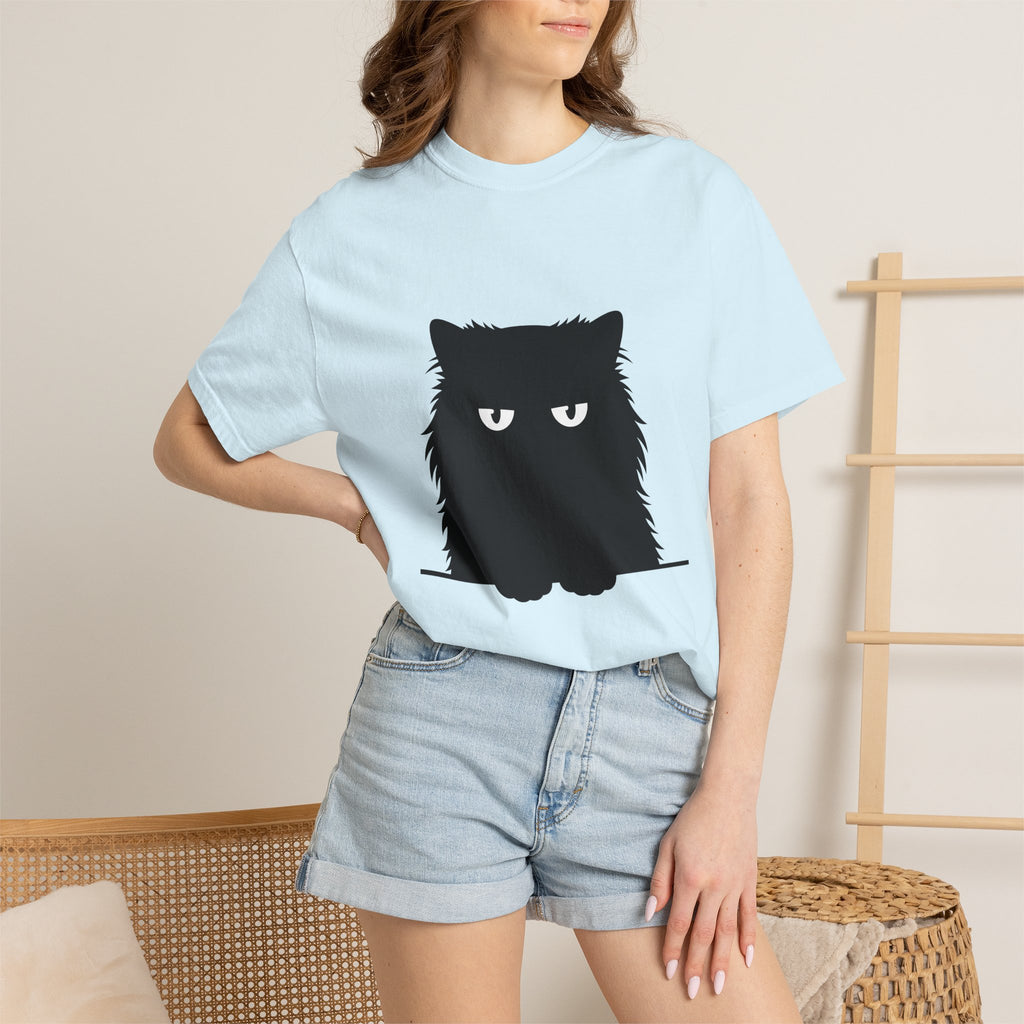 Soft Black Feline Shirt Cat Creature Gift Women Sleek Tee Cat T-Shirt Kitty Fan Feline Tshirt Animal Graphic Trendy Whisker Lines Tshirt