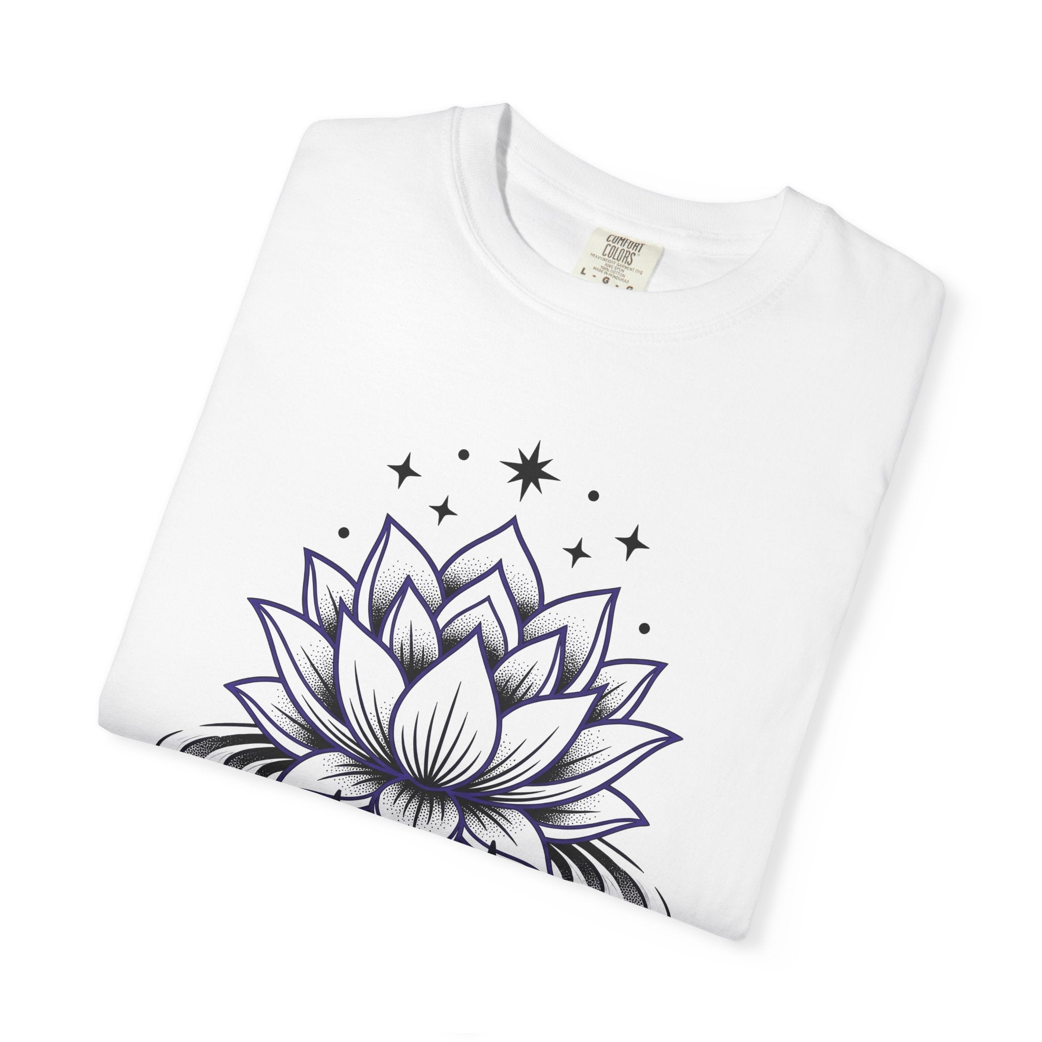 Water Lily Shirt Boho Chic Mindfulness Gift Women Zen Tee Lotus T-Shirt Hippie Enthusiast Minimalist Tshirt Meditation Graphic Patterned