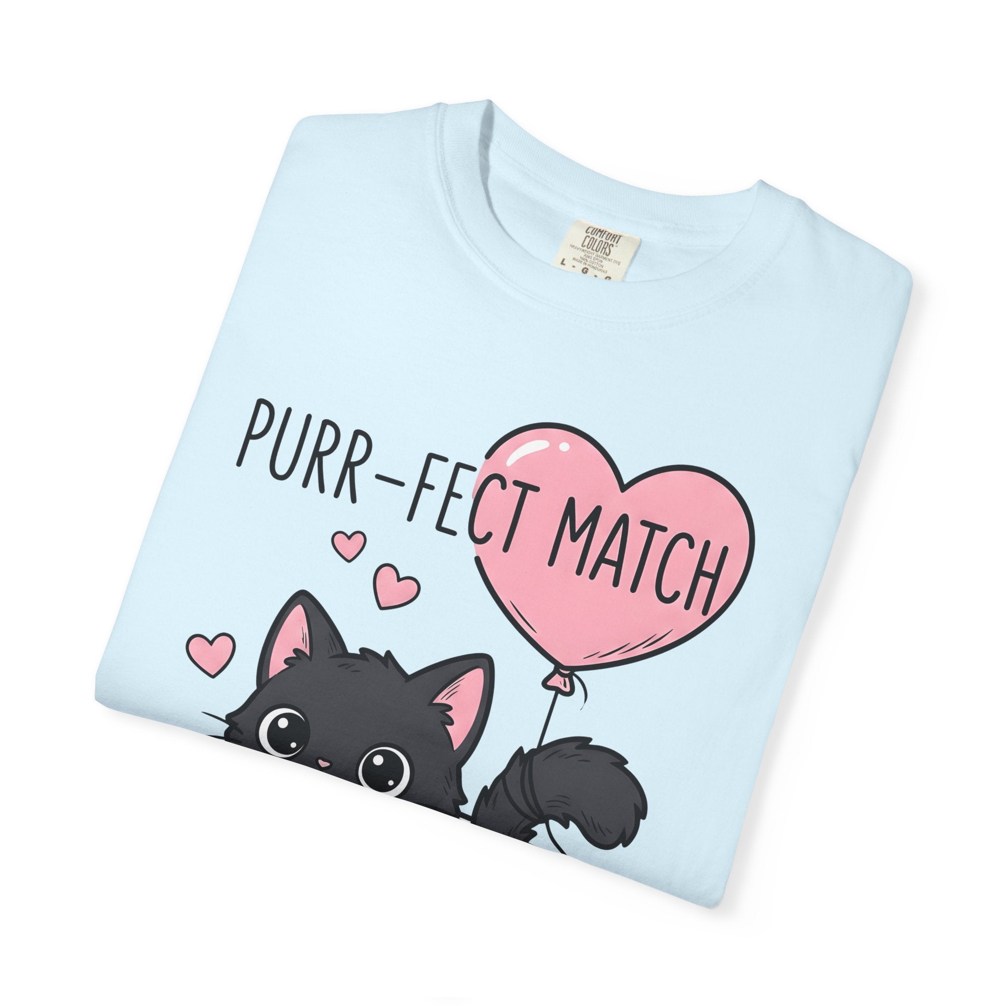 Black Cat Shirt St. Valentines Day Animals Gift Women Whimsical Tee Kitty T-Shirt Valentines Fan Cartoon Tshirt Creature Graphic Line Art