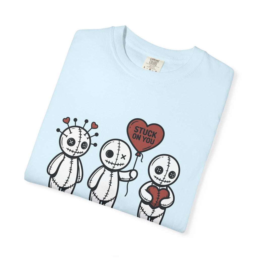 Voodoo Doll Shirt Valentine Dark Gift Women Cartoon Tee Poppet T-Shirt Love Fan Comic Tshirt Gothic Graphic Line Art Heart Balloon Tshirt