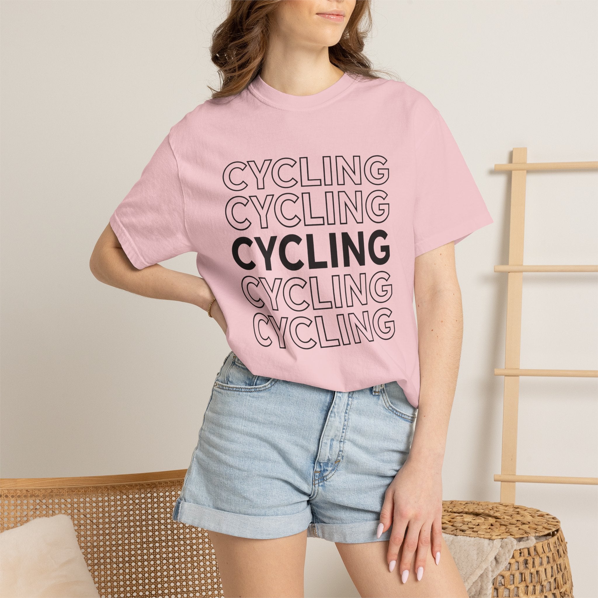 Bike Lettering Shirt Cycling Gym Gift Women Strong Tee Typography T-Shirt Cyclist Enthusiast Bold Tshirt Fitness Graphic Simple Design