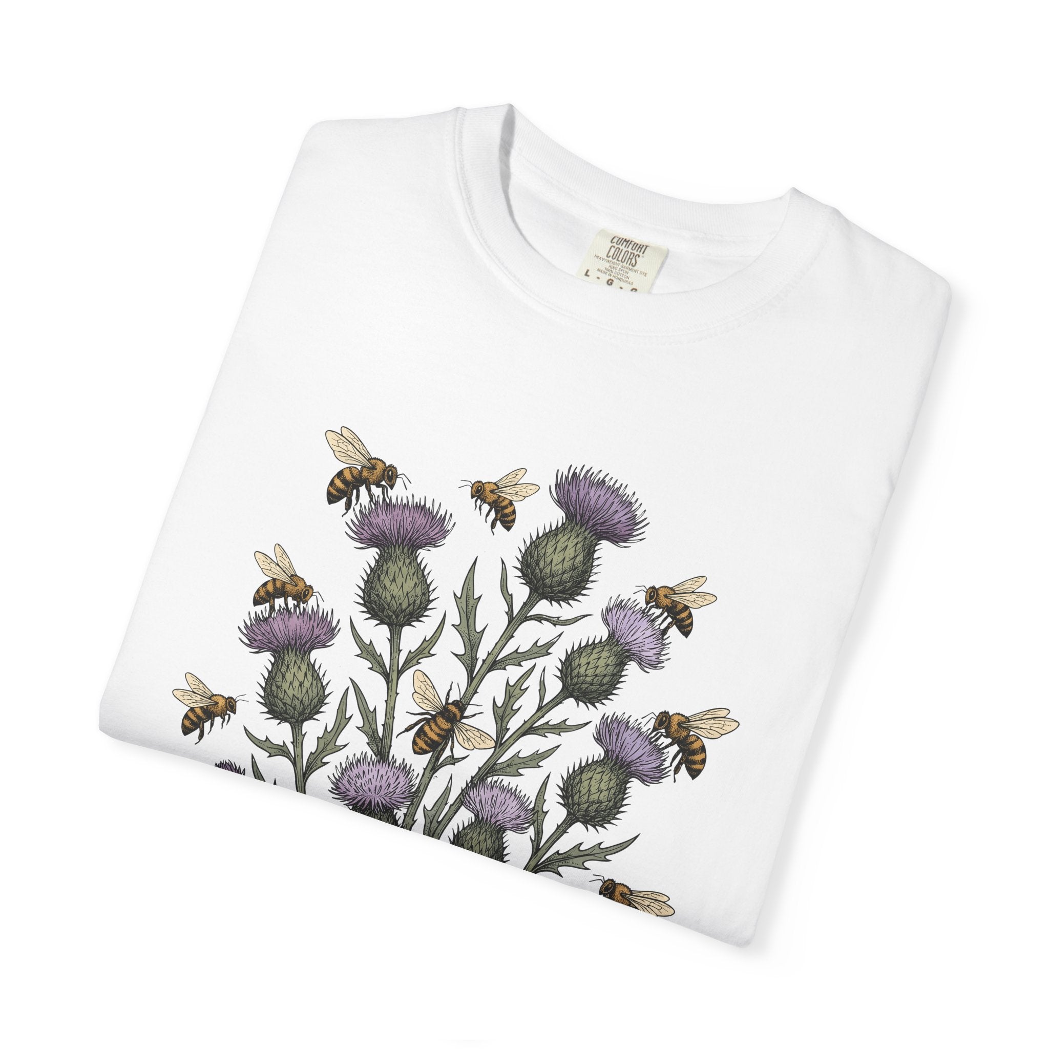Bumblebee Thistle Shirt Cottagecore Wildlife Gift Women Garden Tee Thistle T-Shirt Cottage Fan Rustic Tshirt Animal Graphic Retro Field