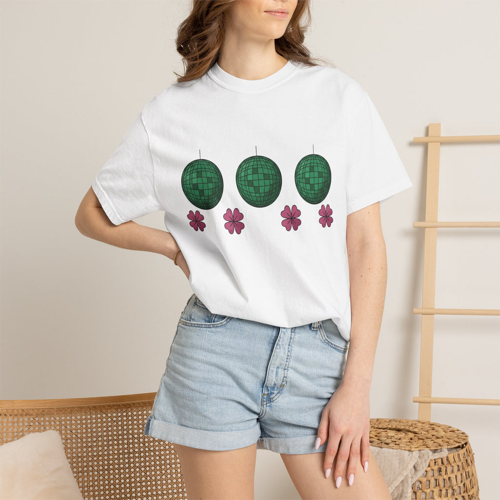 Party Ball Shirt St Patrick's Day Gathering Gift Women Cartoon Tee Disco Ball T-Shirt Shamrock Fan Comic Tshirt Party Graphic Modern Lucky