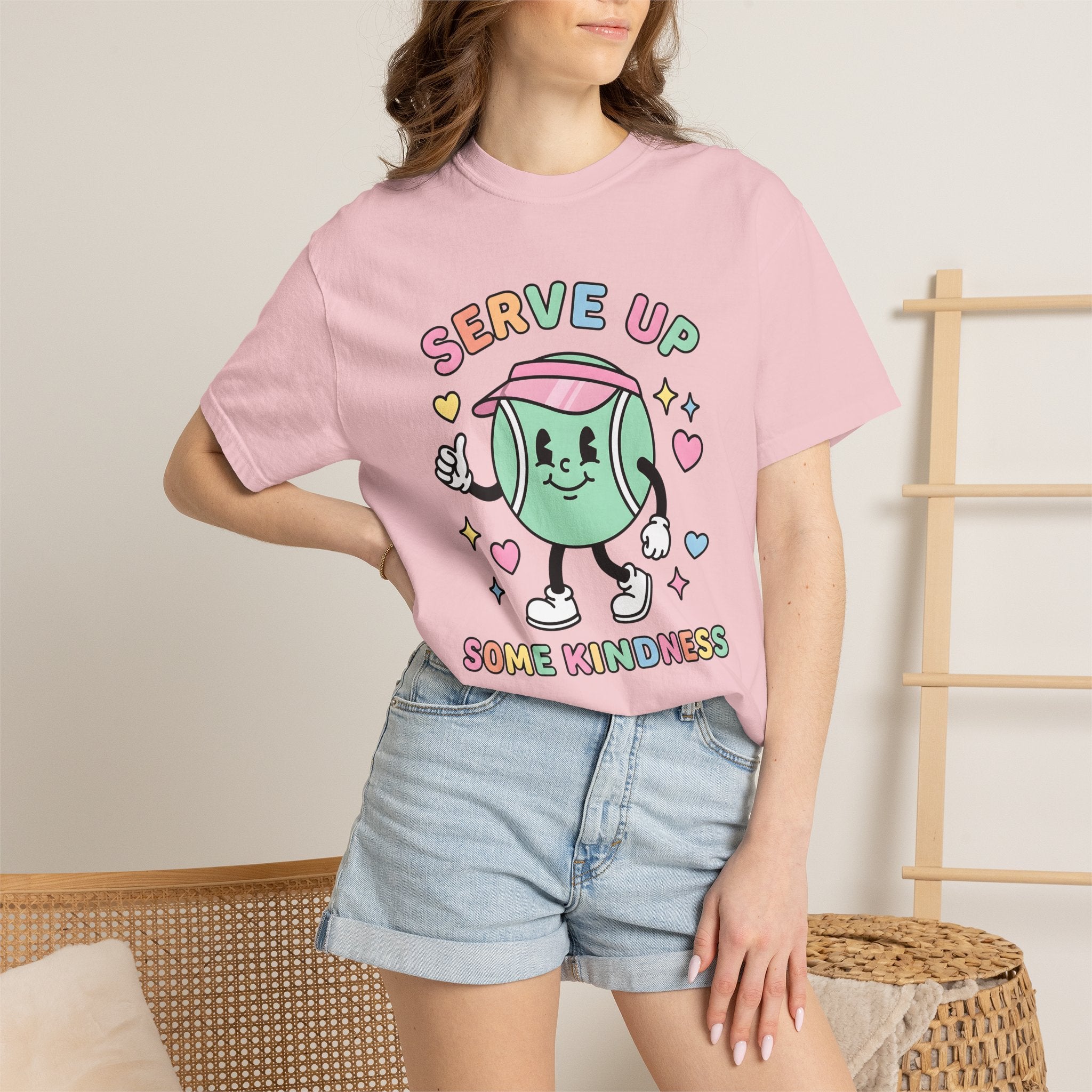 Tennis Ball Mascot Shirt Sports Inspiration Gift Women Chibi Tee Tennis Ball T-Shirt Athlete Fan Cartoon Tshirt Motivational Graphic Old