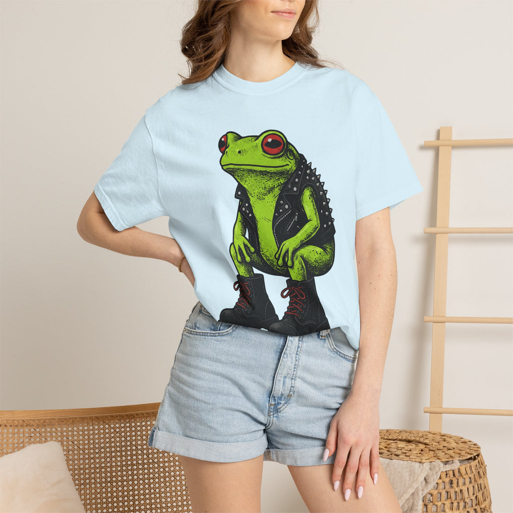 Cool Frog Shirt Frog Fauna Gift Women Pop Art Tee Toad T-Shirt Amphibian Fan Pop Art Tshirt Wildlife Graphic Retro Style Studded Jacket