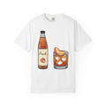 Peach Drink Shirt Fruit Food Gift Women Hand Drawn Tee Bellini T-Shirt Fruit Fan Illustrated Graphic Tshirt Minimalist Fruit Slice Tshirt