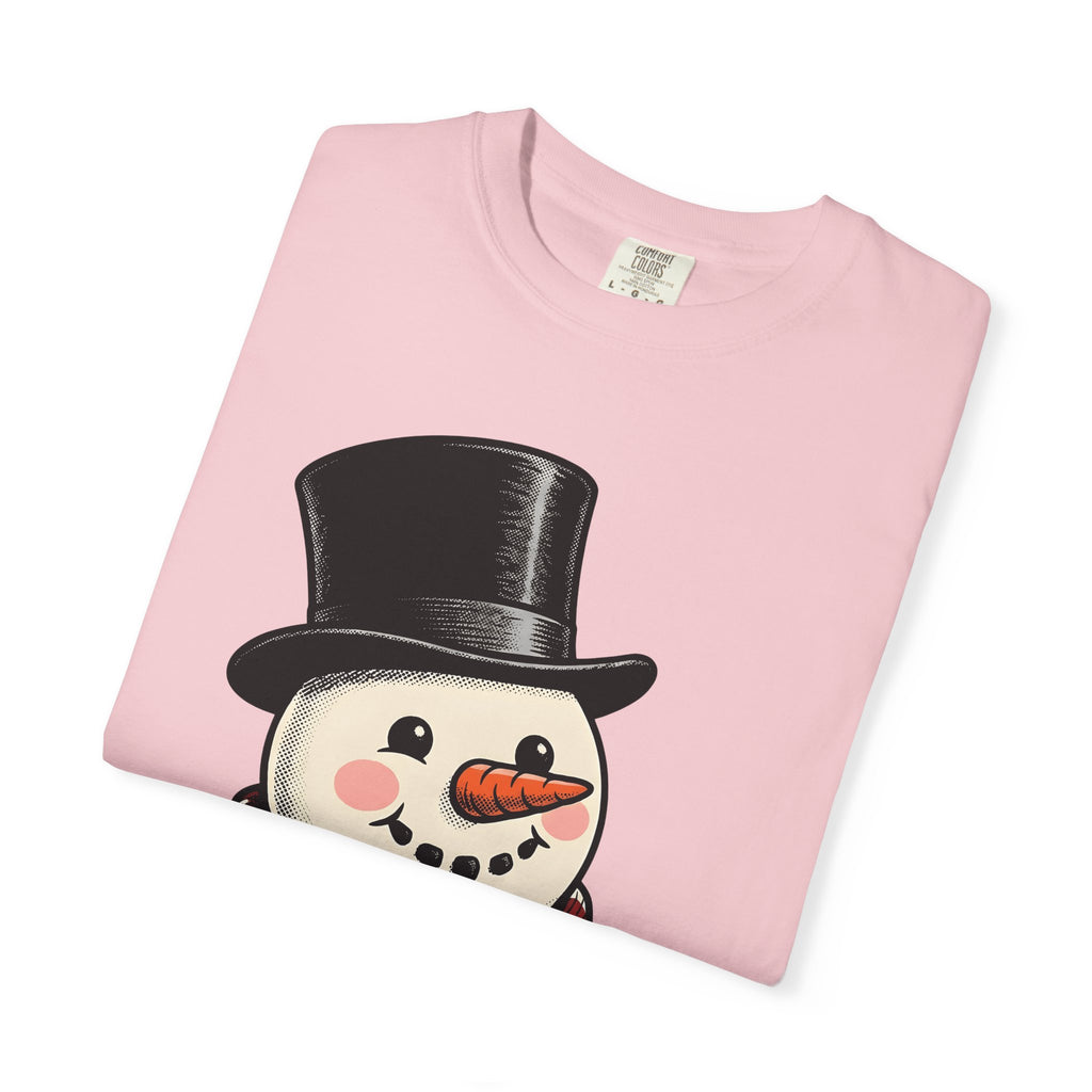 Snowman Icon Shirt Christmas Cold Gift Women Cartoon Tee Frosty T-Shirt Xmas Fan Frost Graphic Tshirt Sketch Striped Neckwear Tshirt