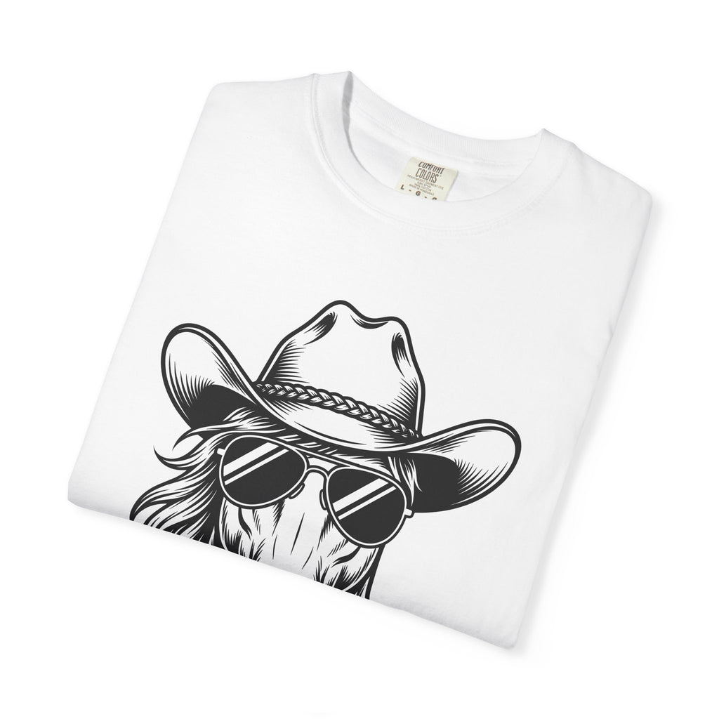 Horse Hat Cowboy Shirt Cowgirl Leather Gift Women Line Art Tee Cowboy T-Shirt Rodeo Fan Minimalist Tshirt Leather Graphic Hand Drawn Bloom