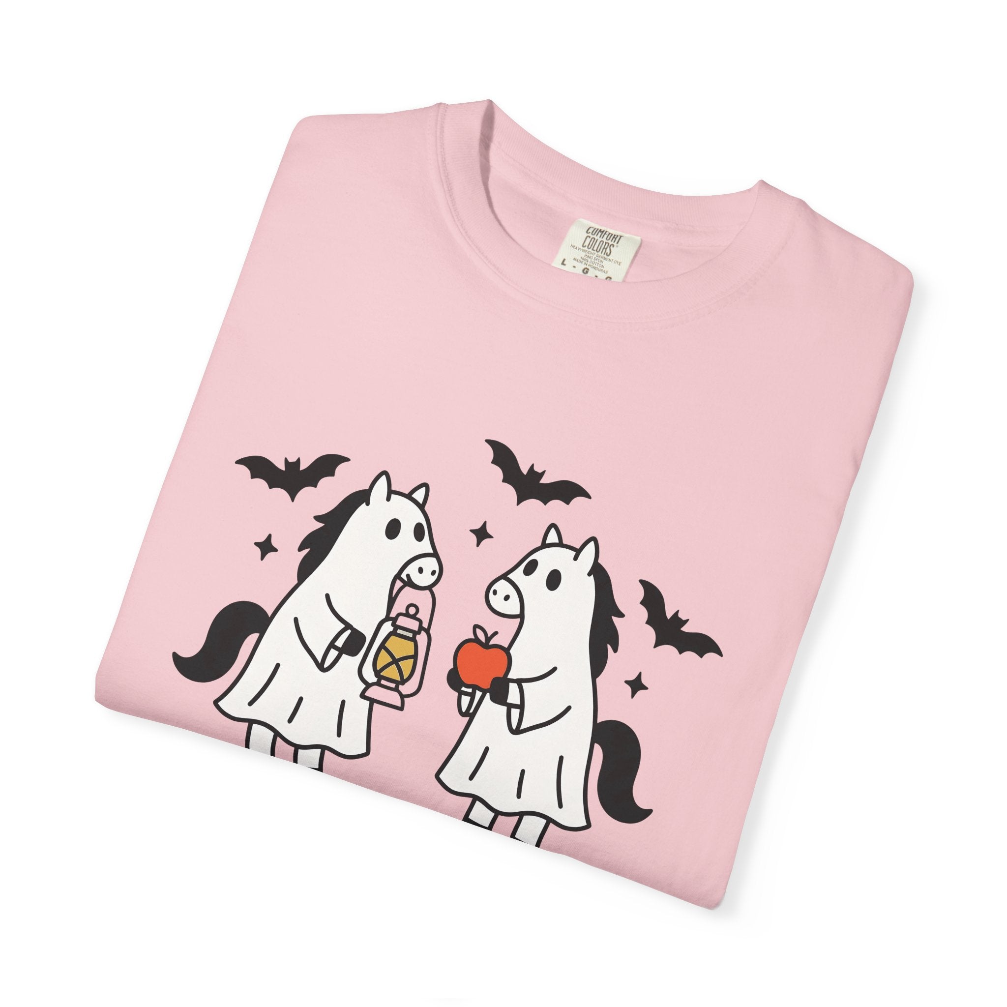 Phantom Horse Twosome Shirt Halloween Critters Gift Women Cartoonish Tee Unicorn T-Shirt Horror Fan Comical Tshirt Creature Graphic Bare
