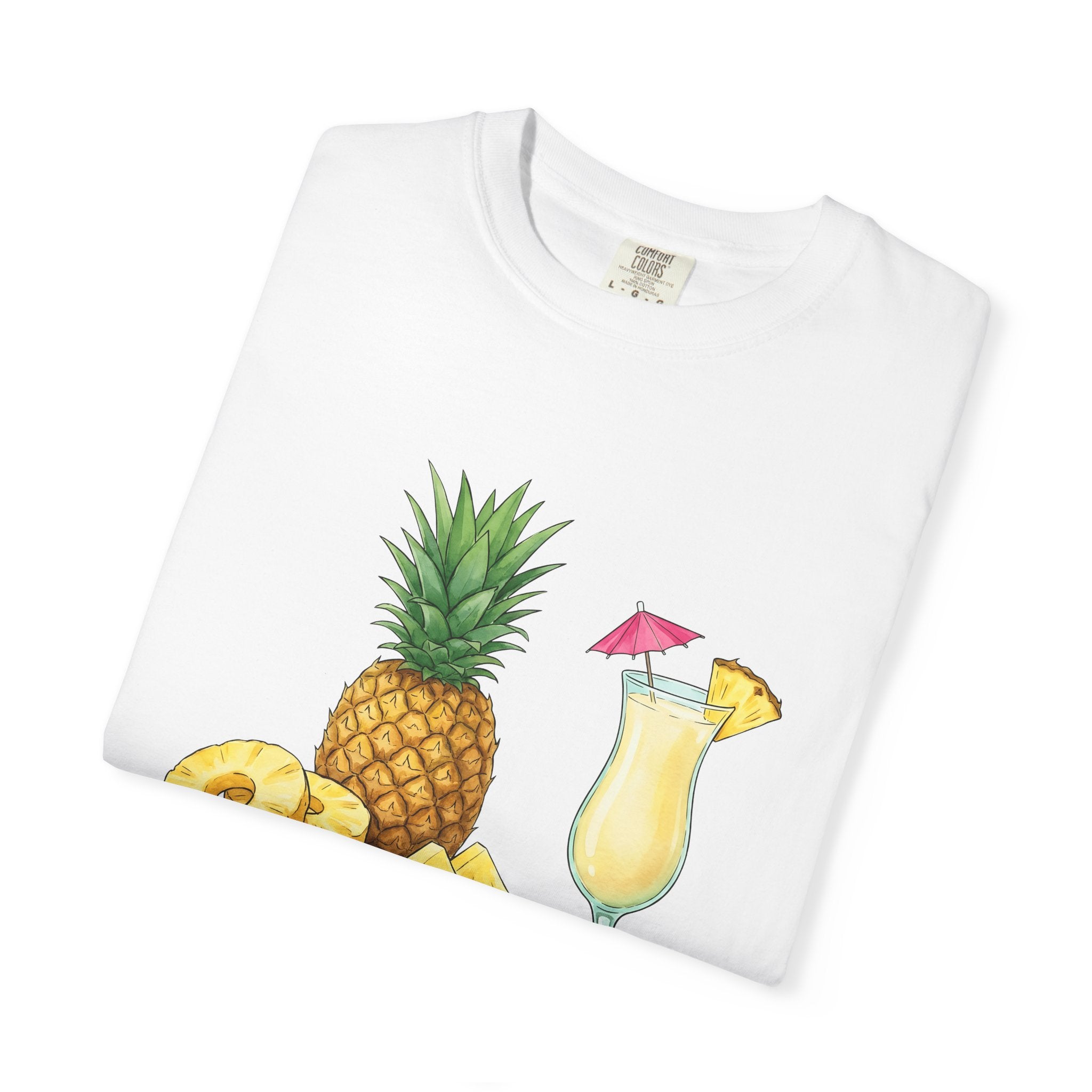 Pineapple Beverage Shirt Drinks Exotic Gift Women Oil Painting Tee Pineapple Drink T-Shirt Cocktail Fan Artistic Tshirt Tropical Graphic