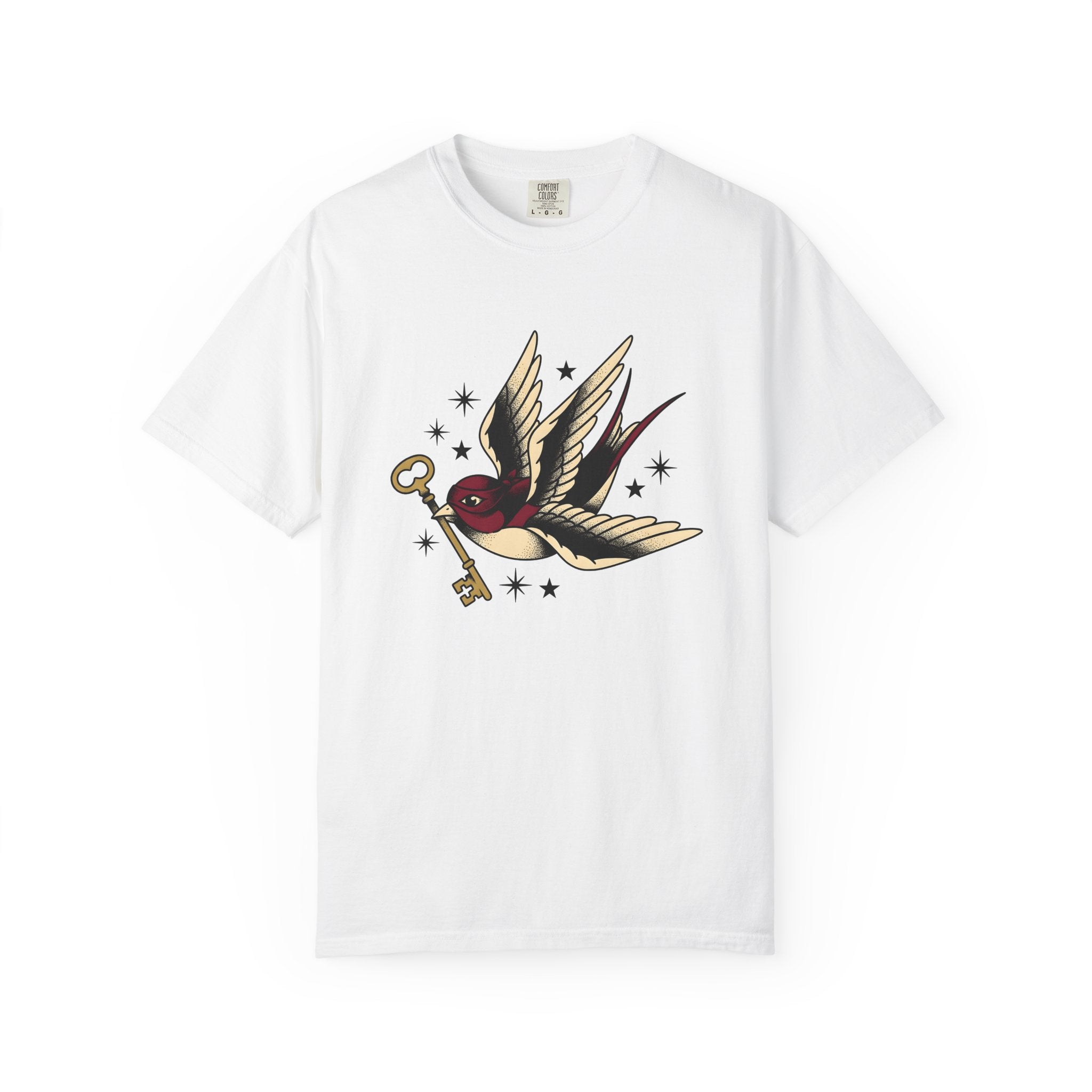 Swallow Shirt St. Valentines Day Romance Gift Women Old School Tee Barn Swallow T-Shirt Valentine Fan Vintage Tshirt Love Graphic Retro Lock