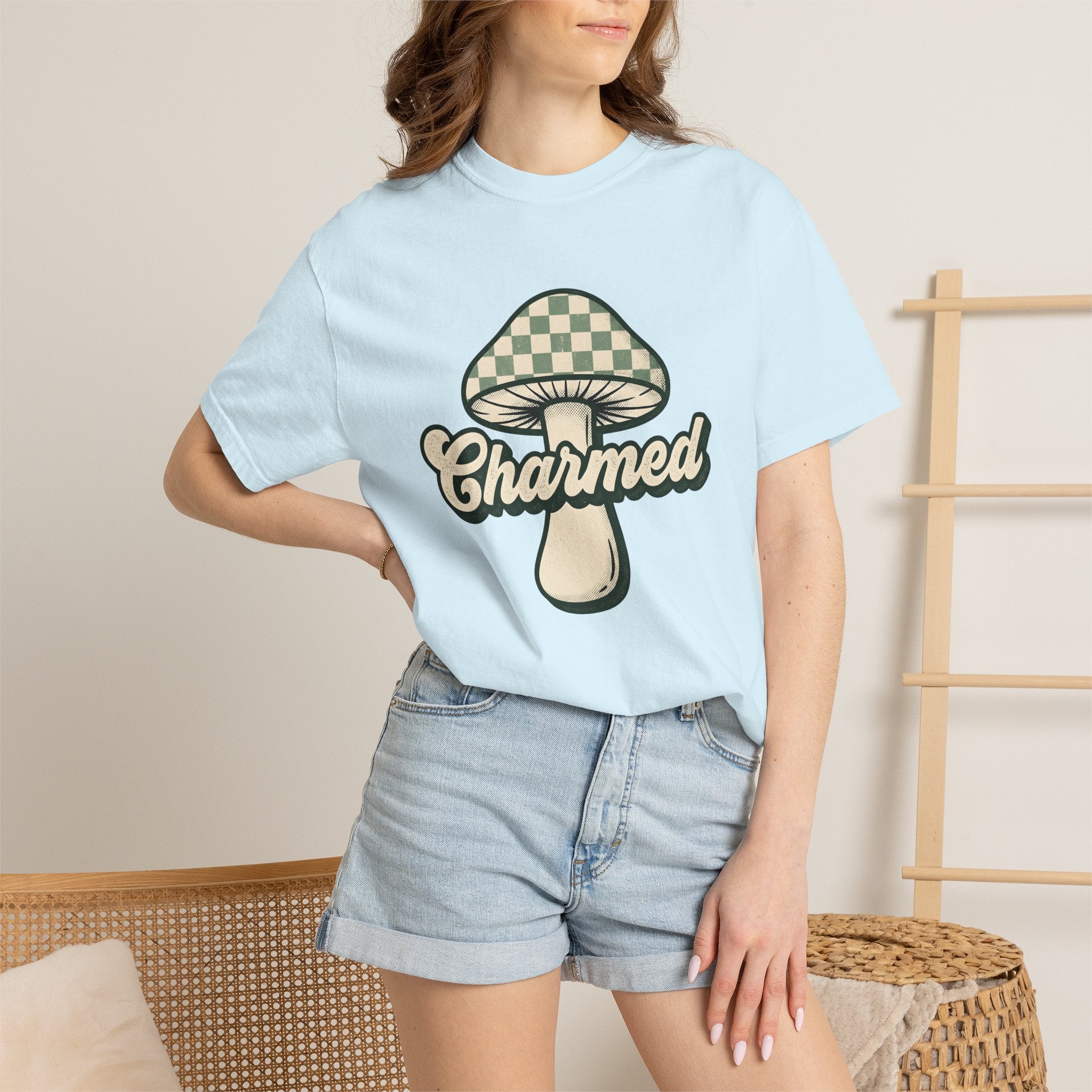 Mushroom Graphic Shirt St Patrick's Day Nature Gift Women Vintage Tee Fungus T-Shirt Shamrock Fan Distressed Tshirt Earth Graphic Retro