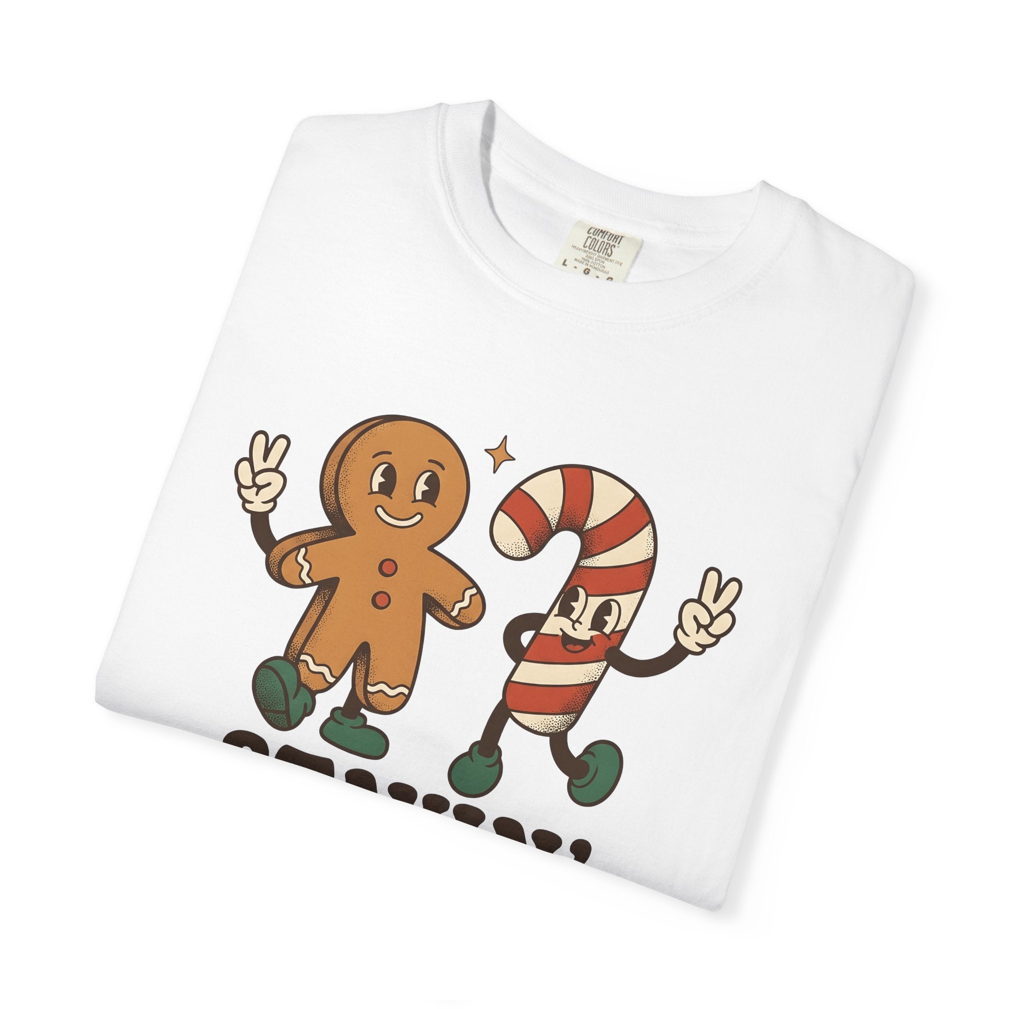 Gingerbread Person Candy Cane Shirt Christmas Festivity Gift Women Animated Tee Gingerbread Man T-Shirt Holiday Fan Cartoon Tshirt
