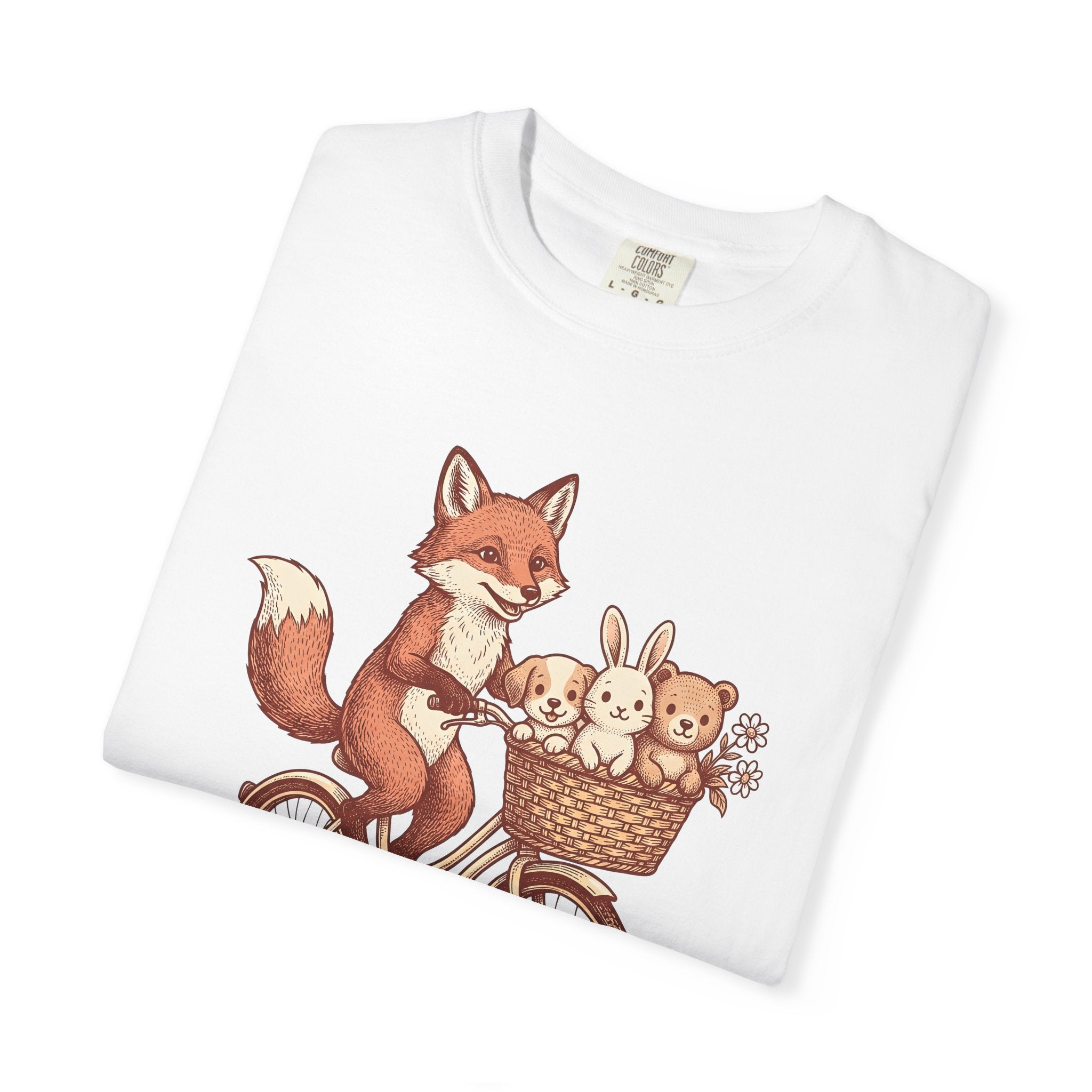 Fox Cycling Shirt Cute Nature Gift Women Anime Tee Fox T-Shirt Kawaii Fan Cartoon Tshirt Wildlife Graphic Sketch Furry Friends Tshirt
