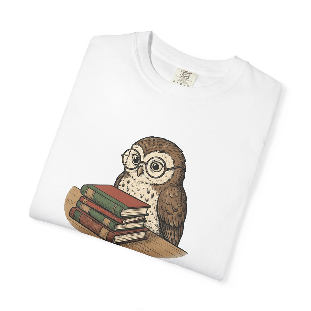 Owl Glasses Shirt Animals Teacher Gift Women Vintage Tee Owl Spectacles T-Shirt Wildlife Fan Retro Tshirt Educator Graphic Hand Drawn Books