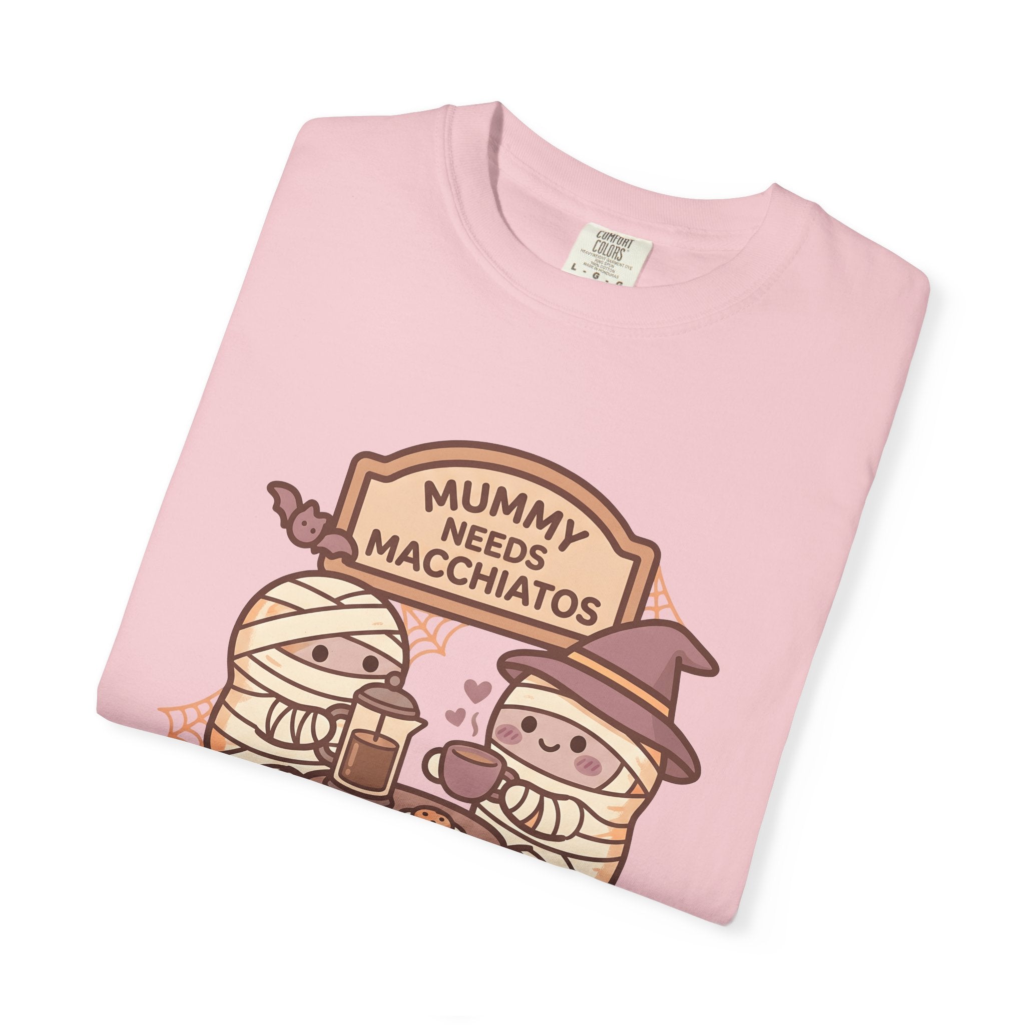 Coffee Mummy Shirt Halloween Espresso Gift Women Cute Tee Mummy T-Shirt Horror Fan Kawaii Tshirt Coffee Graphic Comic Coffee Maker Tshirt