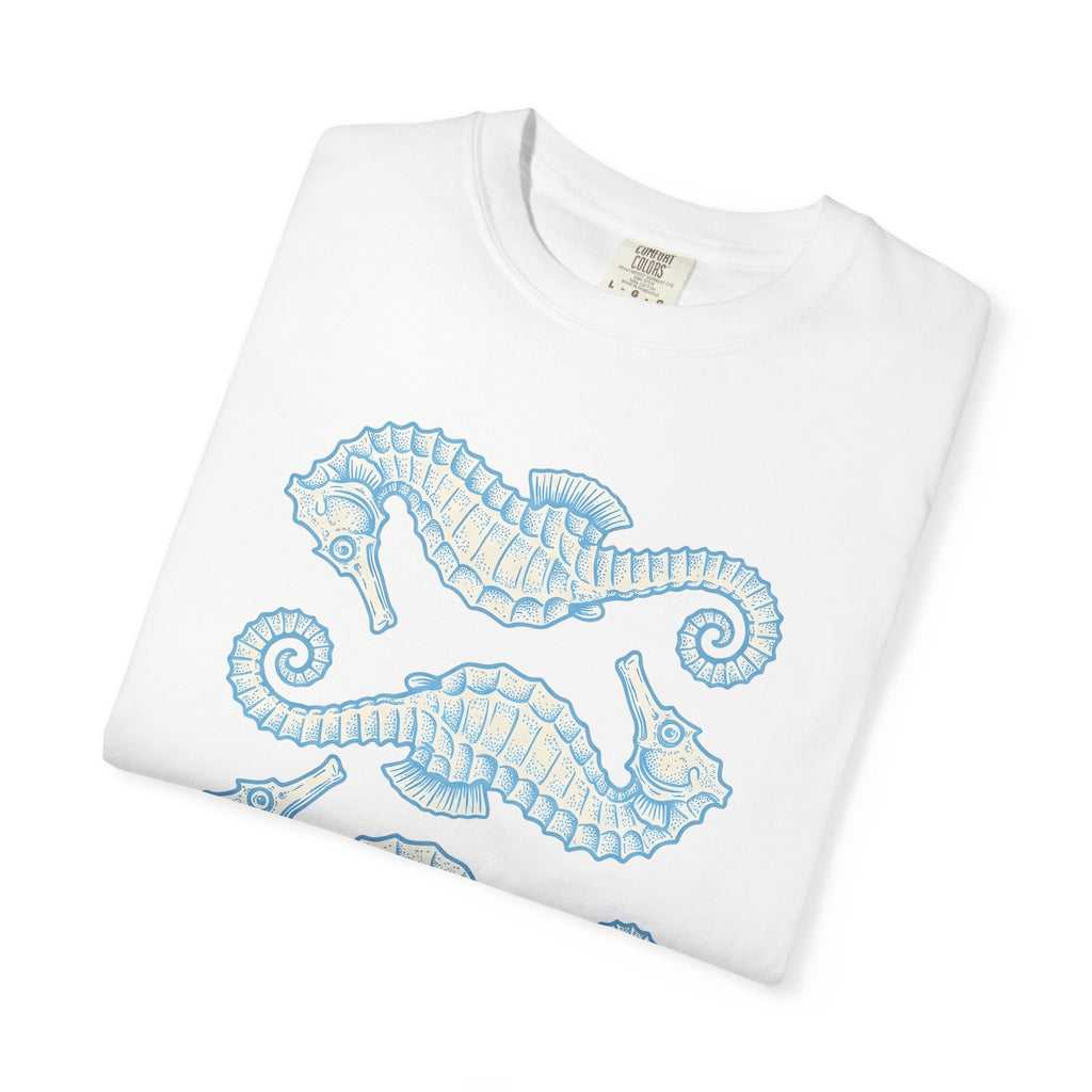 Seahorse Art Shirt Animal Aquatic Gift Women Line Art Tee Seahorse T-Shirt Animal Fan Hippocampus Graphic Cartoon Marine Life Tshirt