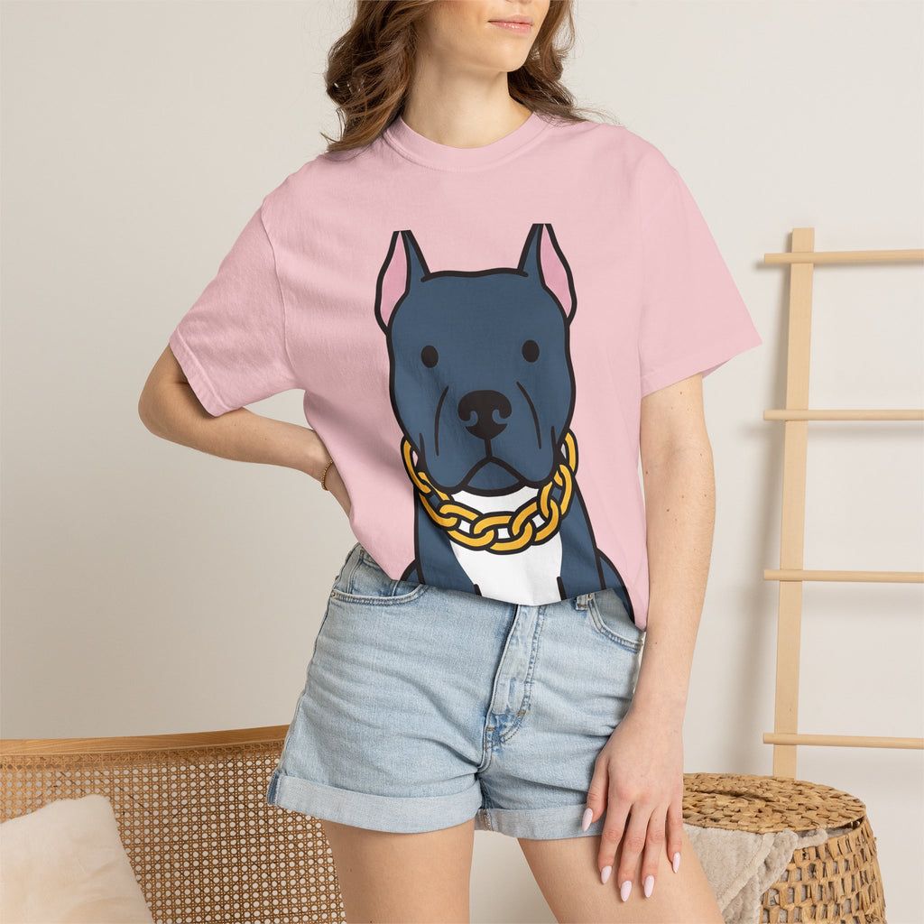 Pitbull Shirt Dog Pet Supplies Gift Women Animated Tee Pibble T-Shirt Dog Fan Cartoon Tshirt Accessories Graphic Clean Chain Necklace Tshirt