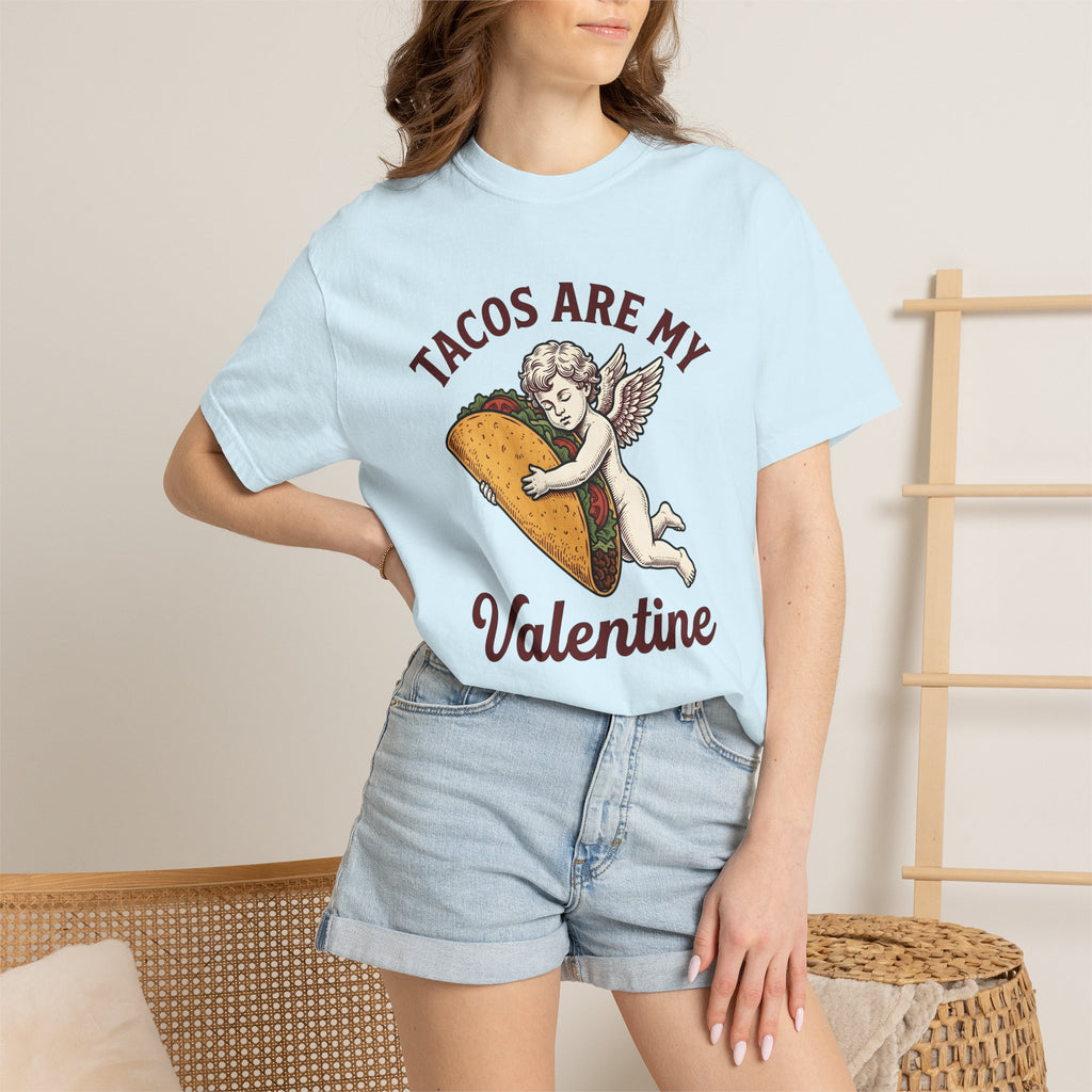 Heart Taco Shirt Valentine's Day Meals Gift Women Classic Tee Taco T-Shirt Valentine Fan Retro Tshirt Food Graphic Doodle Angel Wings Tshirt