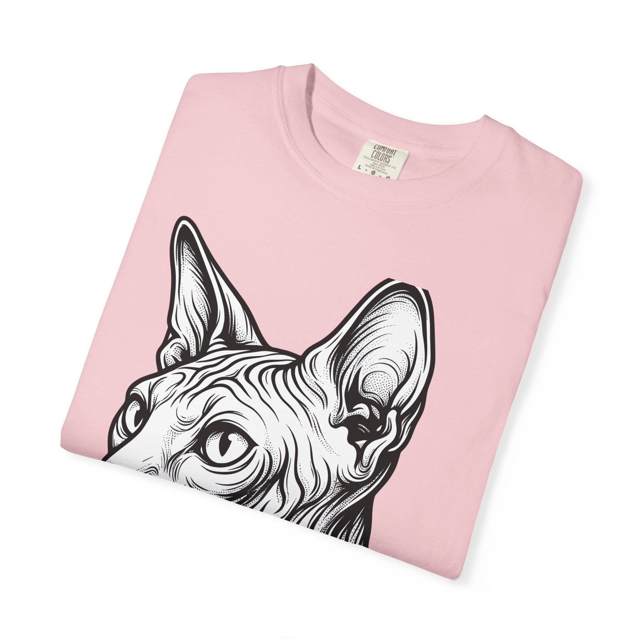 Sphynx Feline Shirt Cat Animal Gift Women Outline Tee Cat T-Shirt Cat Fan Creature Graphic Tshirt Simple Face Tshirt