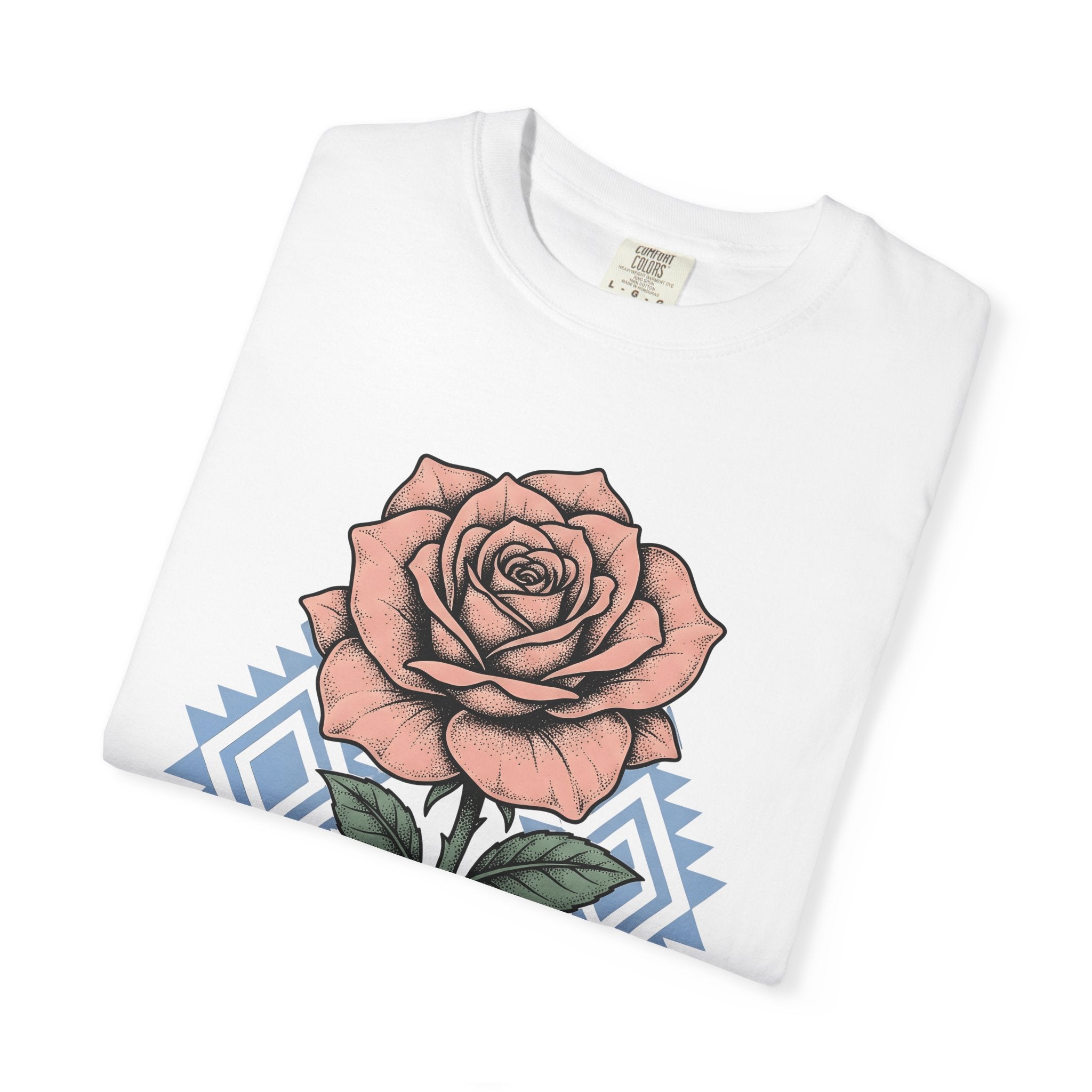 Rose Bloom Shirt Cowgirl Botanical Gift Women Rustic Tee Flower T-Shirt Cowgirl Fan Floral Tshirt Vintage Illustration Retro Shape Design