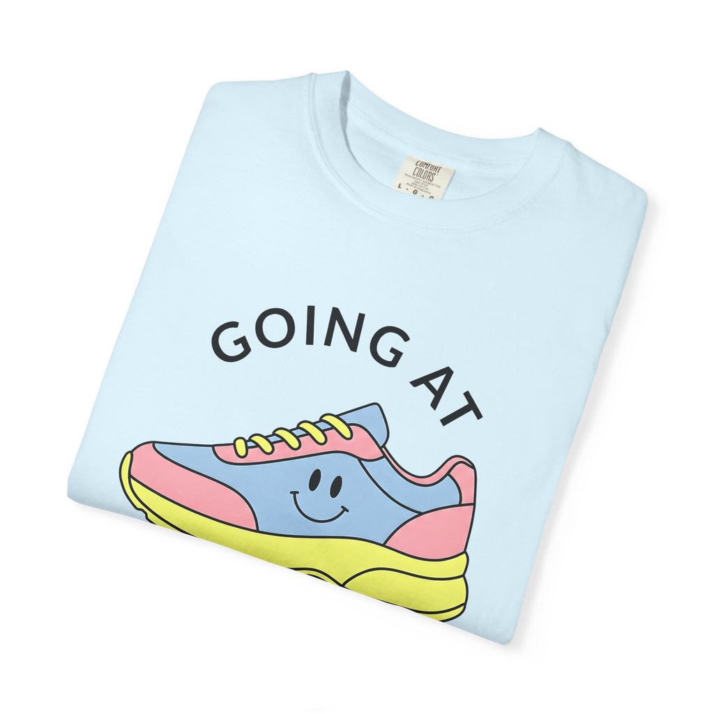 Athletic Sneaker Shirt Sports Workout Gift Women Comic Tee Sneakers T-Shirt Athlete Enthusiast Cartoon Tshirt Fitness Graphic Simple Happy