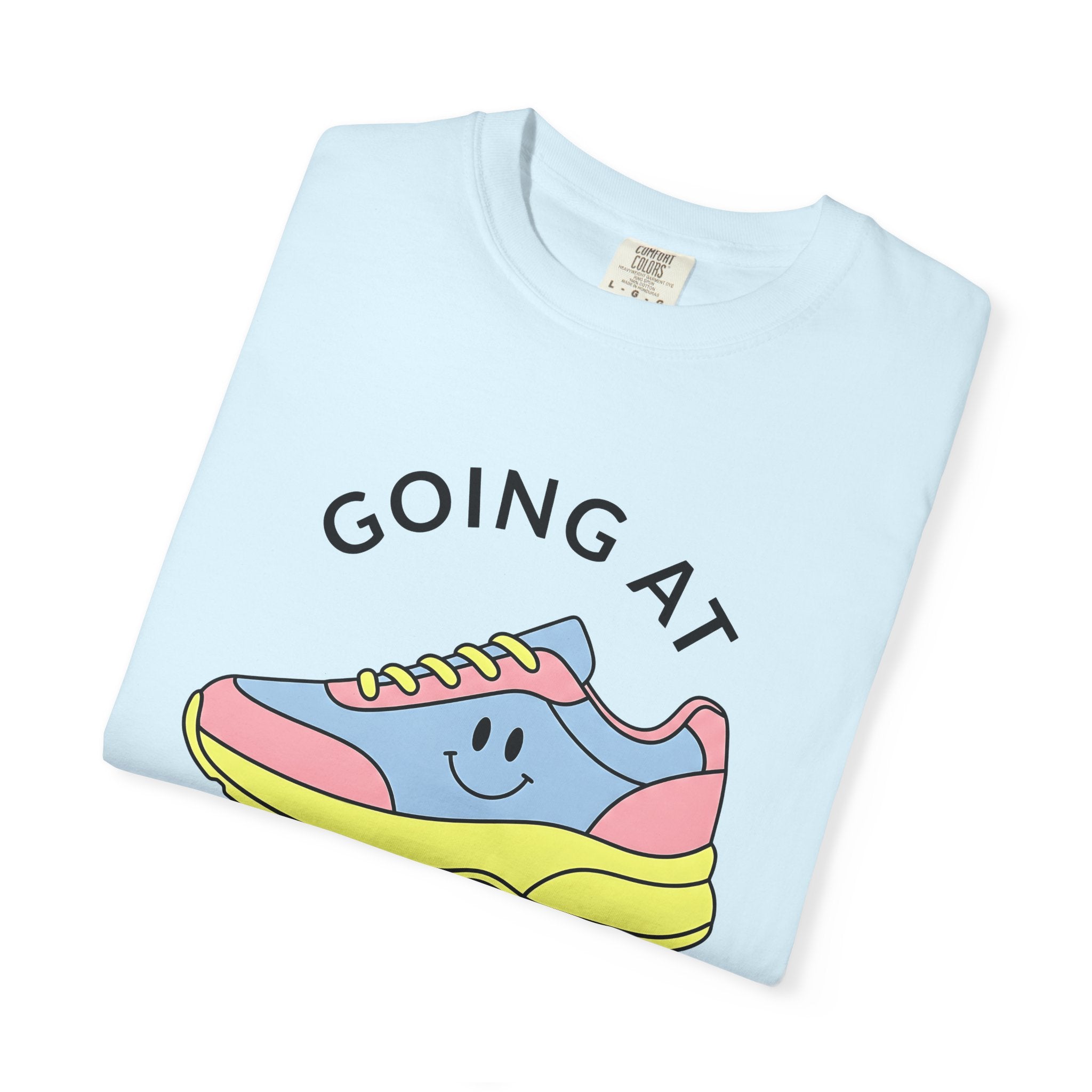 Athletic Sneaker Shirt Sports Workout Gift Women Comic Tee Sneakers T-Shirt Athlete Enthusiast Cartoon Tshirt Fitness Graphic Simple Happy
