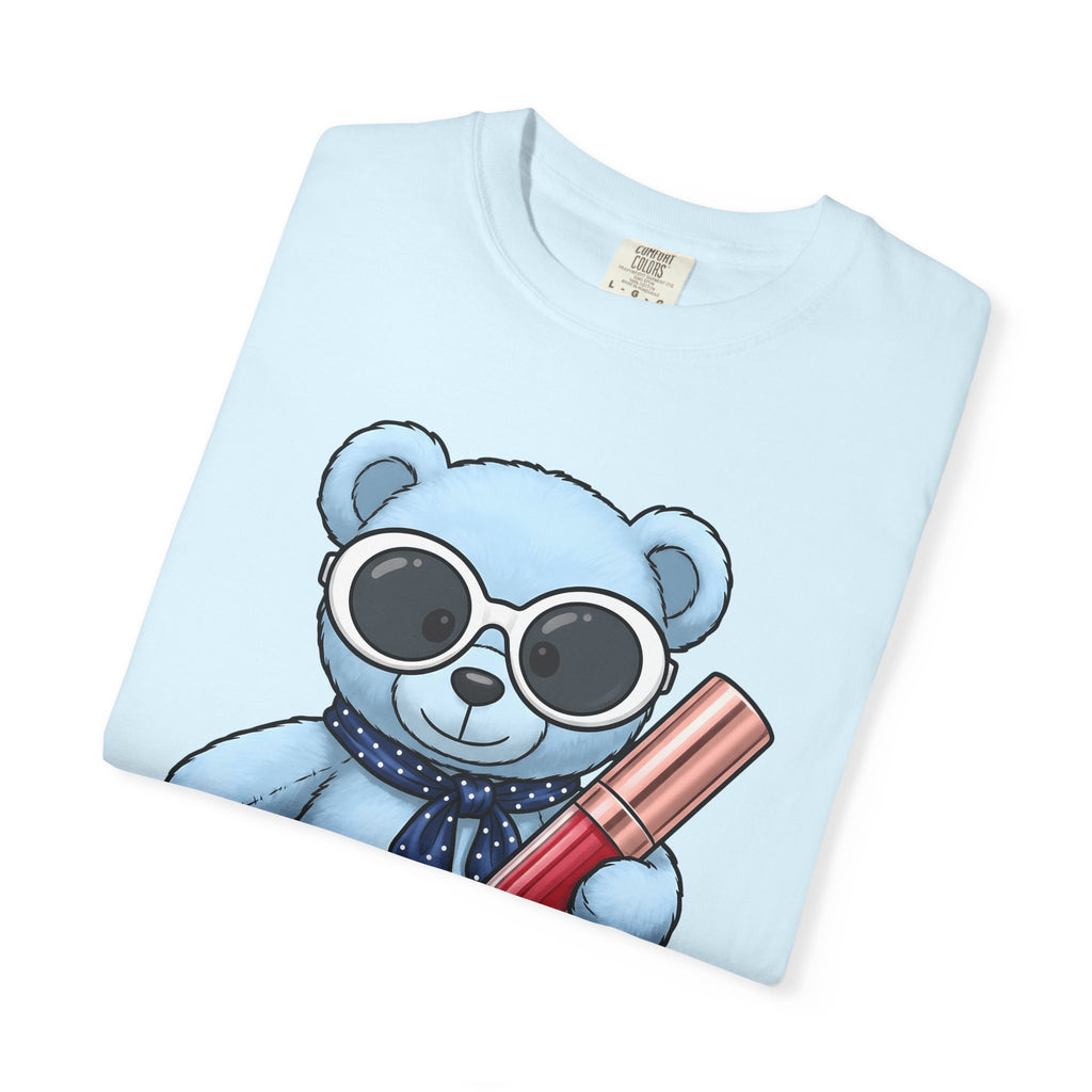 Teddy Bear Shirt Animals Fashion Gift Women Cartoon Tee Teddy T-Shirt Animal Fan Toon Tshirt Style Graphic Kawaii Lipstick Tshirt