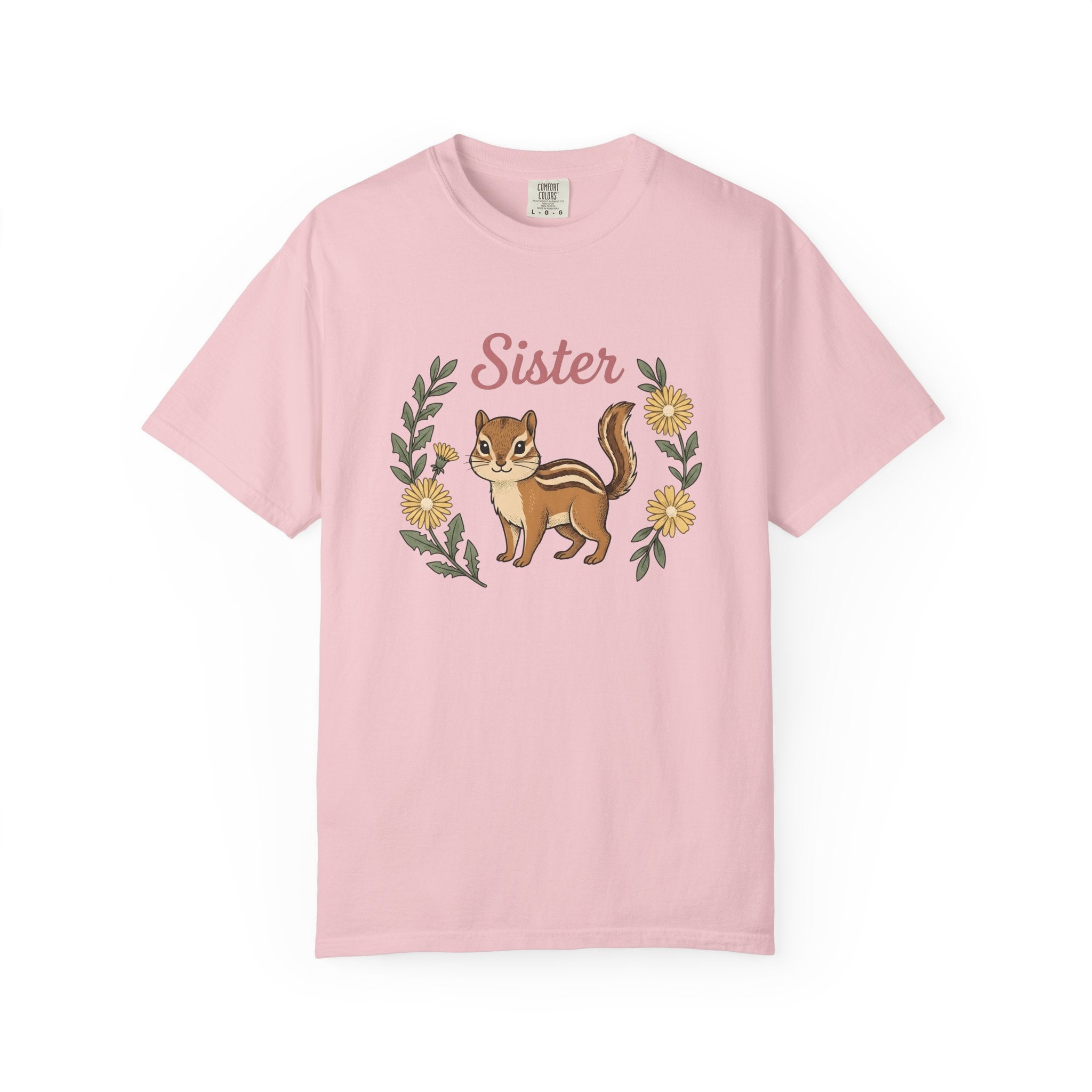 Chipmunk Art Shirt Animals & Flowers Household Gift Women Cartoon Tee Squirrel T-Shirt Wildlife Fan Animal Tshirt Home Graphic Doodle
