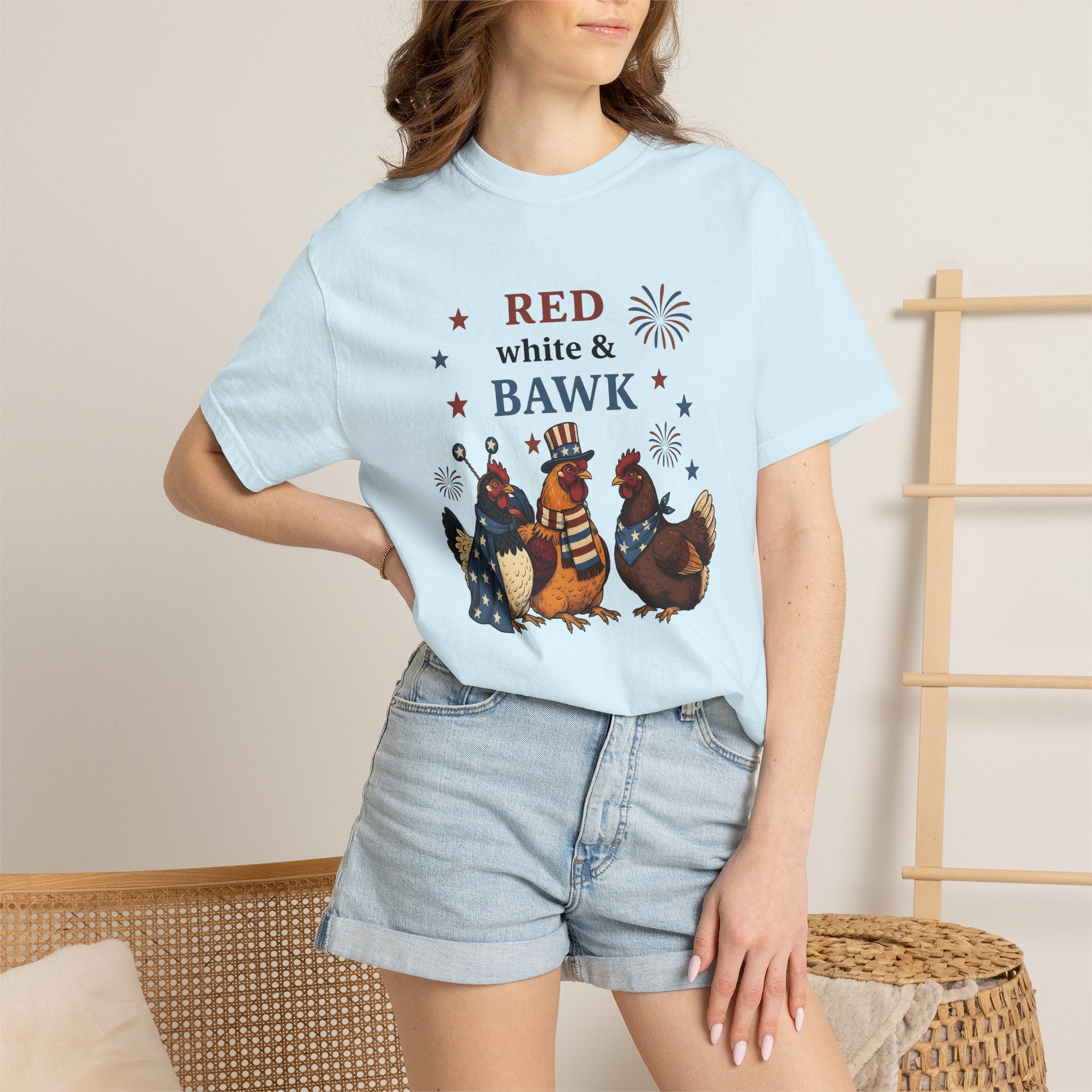 Freedom Chickens Shirt 4th Of July Homestead Gift Women Animated Tee Backyard Chickens T-Shirt Independence Day Fan Cartoon Tshirt Farmhouse