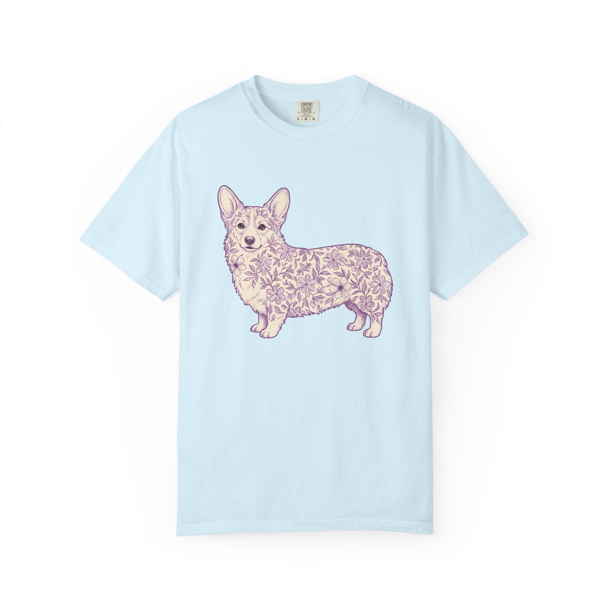 Corgi Pet Shirt Dog Bouquet Gift Women Plant Design Tee Puppy T-Shirt Dog Fan Canine Tshirt Floral Graphic Classic Bloom Tshirt